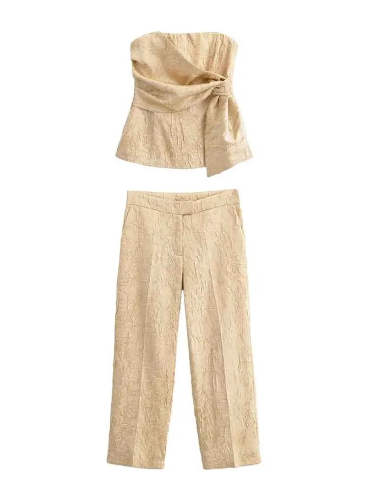 European style new women's fashion versatile temperament pleated effect satin top wrinkle satin pants suit
European style new women's fashion versatile temperament pleated effect satin top wrinkle satin pants suit