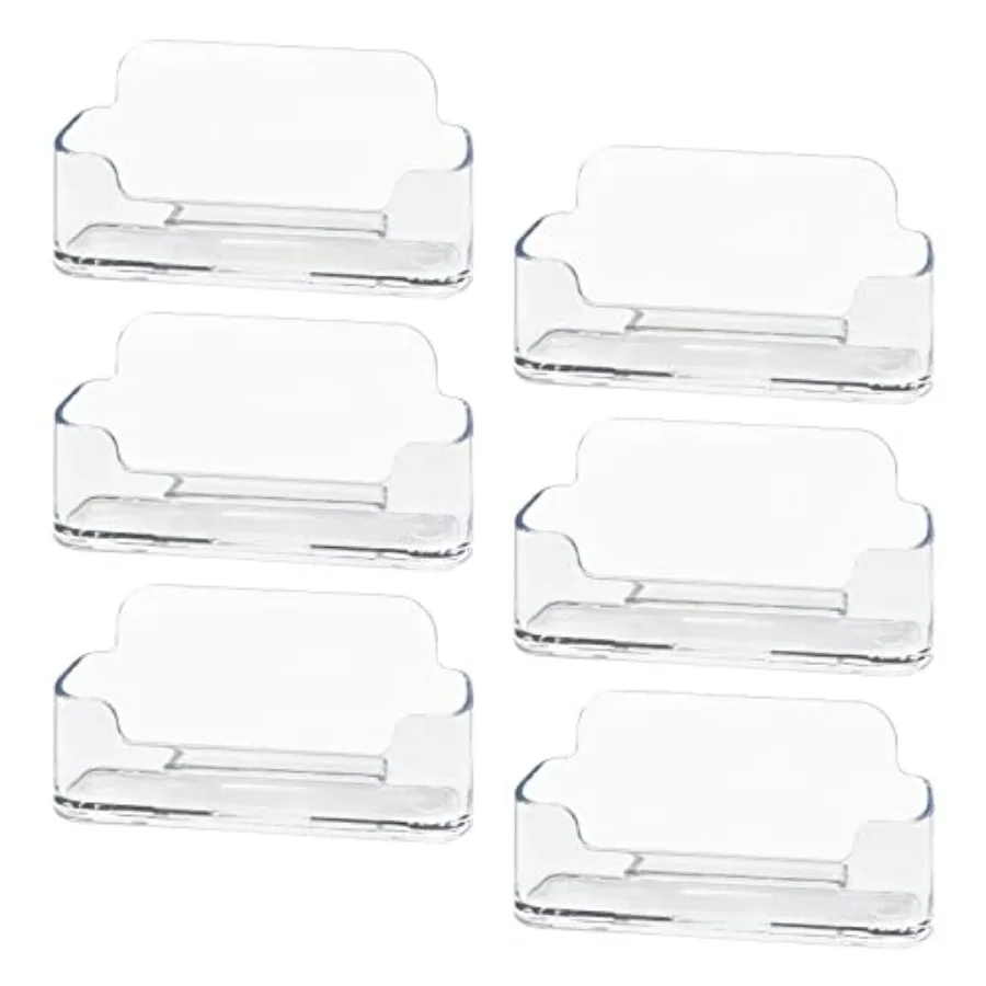 Acrylic Business Card Holder 6 Pack for Desk, Clear Plastic Business Cards Display Holders Stand, Fits 30-50 Business Cards
Acrylic Business Card Holder 6 Pack for Desk, Clear Plastic Business Cards Display Holders Stand, Fits 30-50 Business Cards