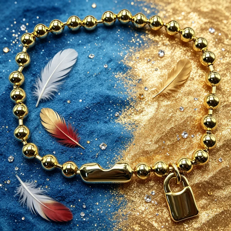 Gold Ball Chain Necklace with Padlock Charm
Gold Ball Chain Necklace with Padlock Charm