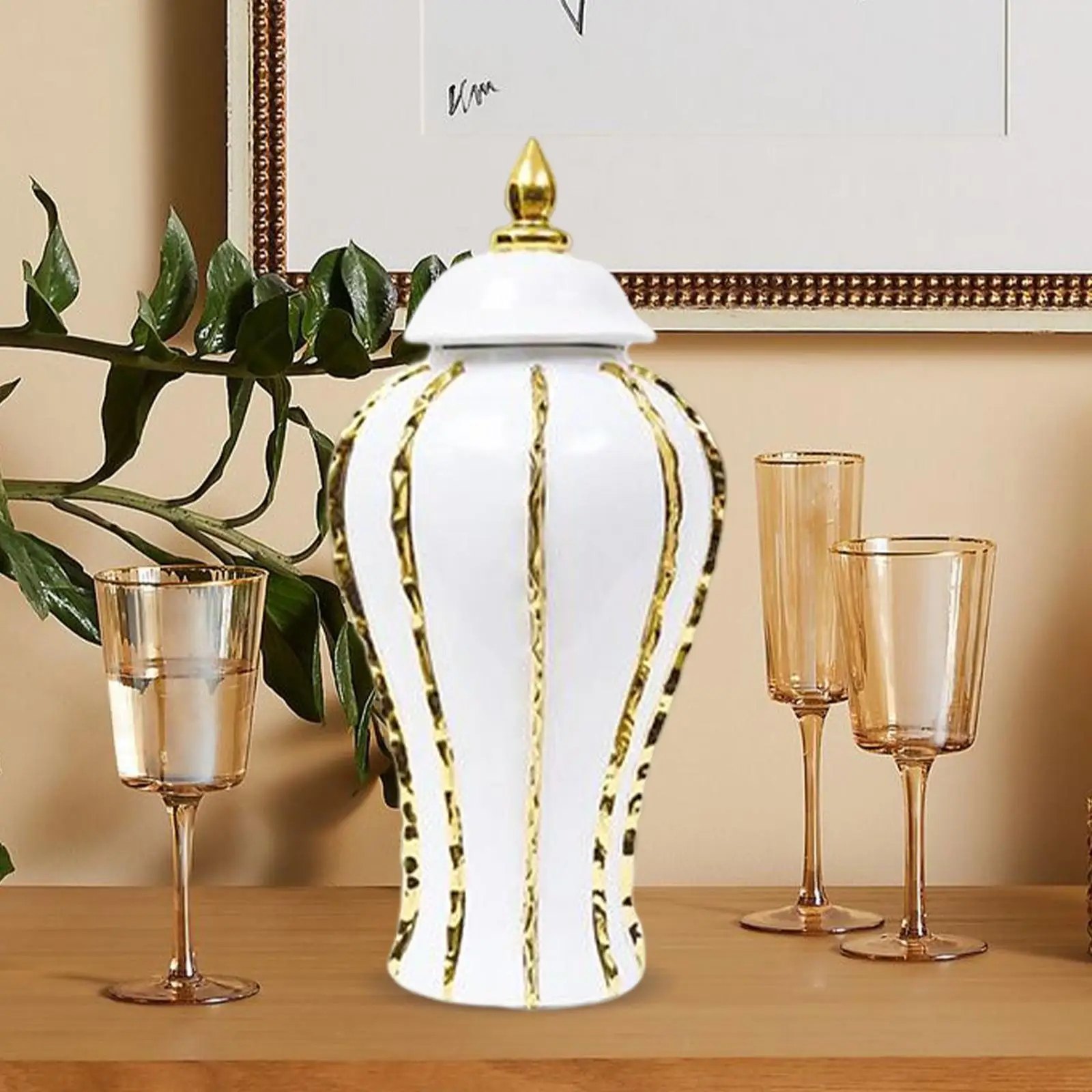 Elegant Ceramic Ginger Jar Vase with Lid Modern Porcelain Tabletop Decoration Storage Box for Living Room Bedroom Office
Elegant Ceramic Ginger Jar Vase with Lid Modern Porcelain Tabletop Decoration Storage Box for Living Room Bedroom Office