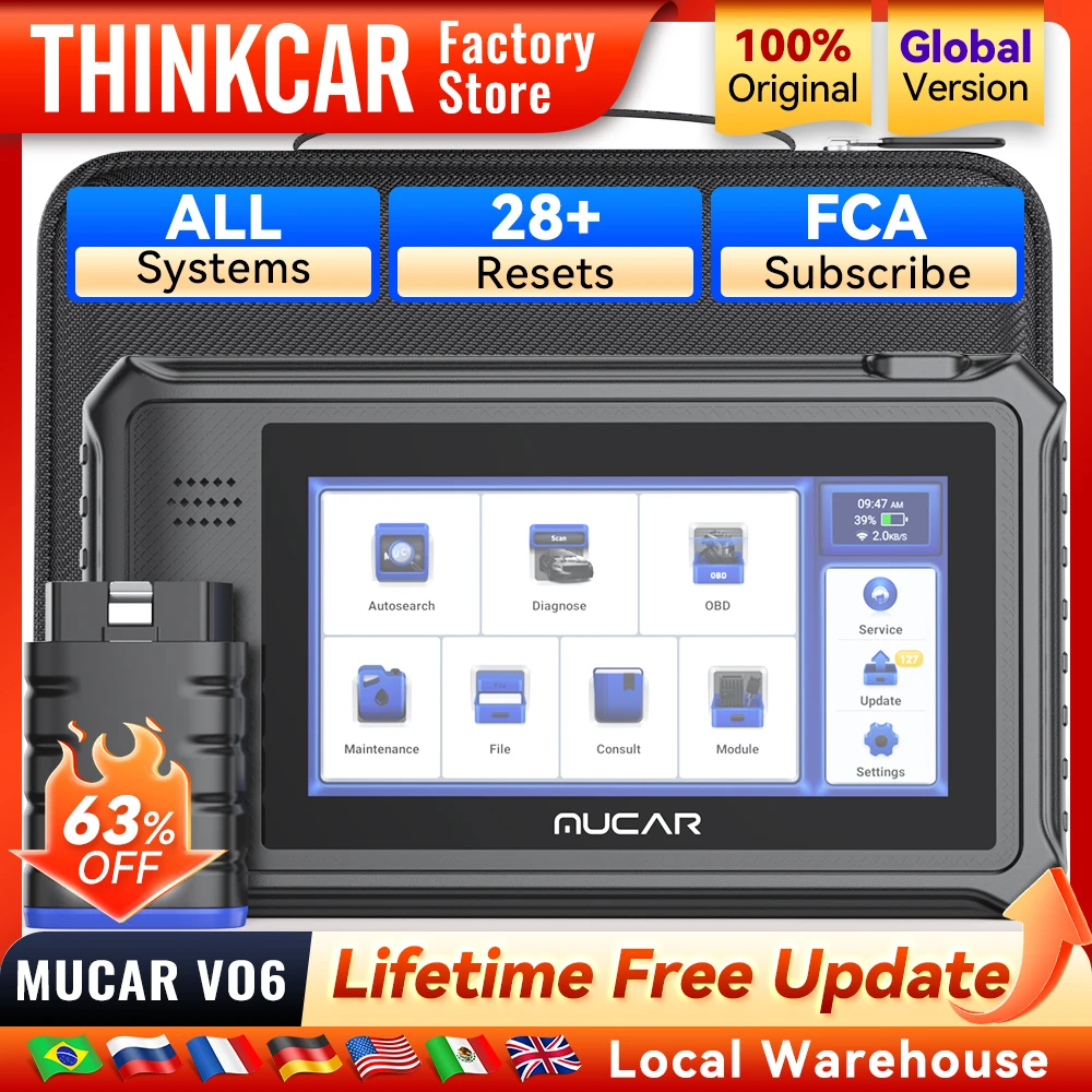 MUCAR VO6 Лучшие профессиональные автомобильные диагностические инструменты Полная система Автомобильный сканер Obd2 OBD Автоматическая диагностика 28 Resets Lifetime Free
MUCAR VO6 Лучшие профессиональные автомобильные диагностические инструменты Полная система Автомобильный сканер Obd2 OBD Автоматическая диагностика 28 Resets Lifetime Free