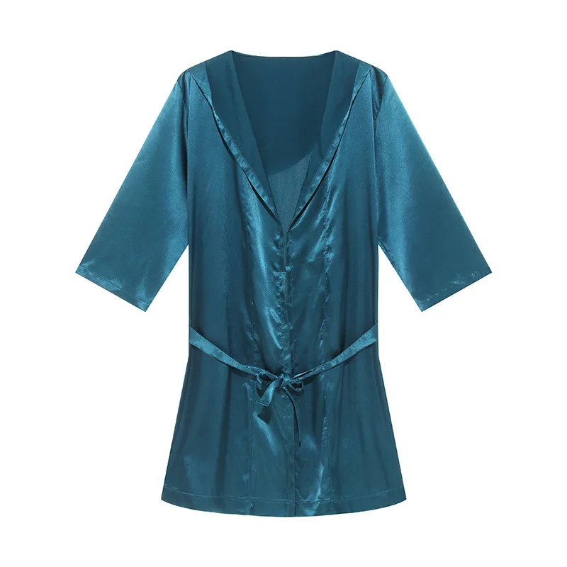 Couple's Satin Robe Solid Color Sexy Half Sleeve Loose Fit Plus Size Lingerie with Waist Tie Lightweight Nightgown for Men Women
Couple's Satin Robe Solid Color Sexy Half Sleeve Loose Fit Plus Size Lingerie with Waist Tie Lightweight Nightgown for Men Women