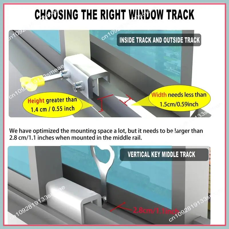 N94R Window Lock (6 Sets) Safety Window Lock, For Vertical And Horizontal Sliding Window And Sliding Doors, Adjustable Lock
N94R Window Lock (6 Sets) Safety Window Lock, For Vertical And Horizontal Sliding Window And Sliding Doors, Adjustable Lock