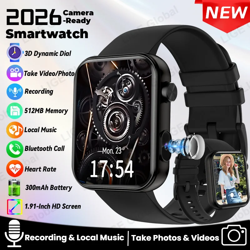 LIGE New Smart Watch 2026 With Camera Local Music 512MB Memory Heart Rate Sports Bracelet Bluetooth Talk Smartwatch Men Women
LIGE New Smart Watch 2026 With Camera Local Music 512MB Memory Heart Rate Sports Bracelet Bluetooth Talk Smartwatch Men Women