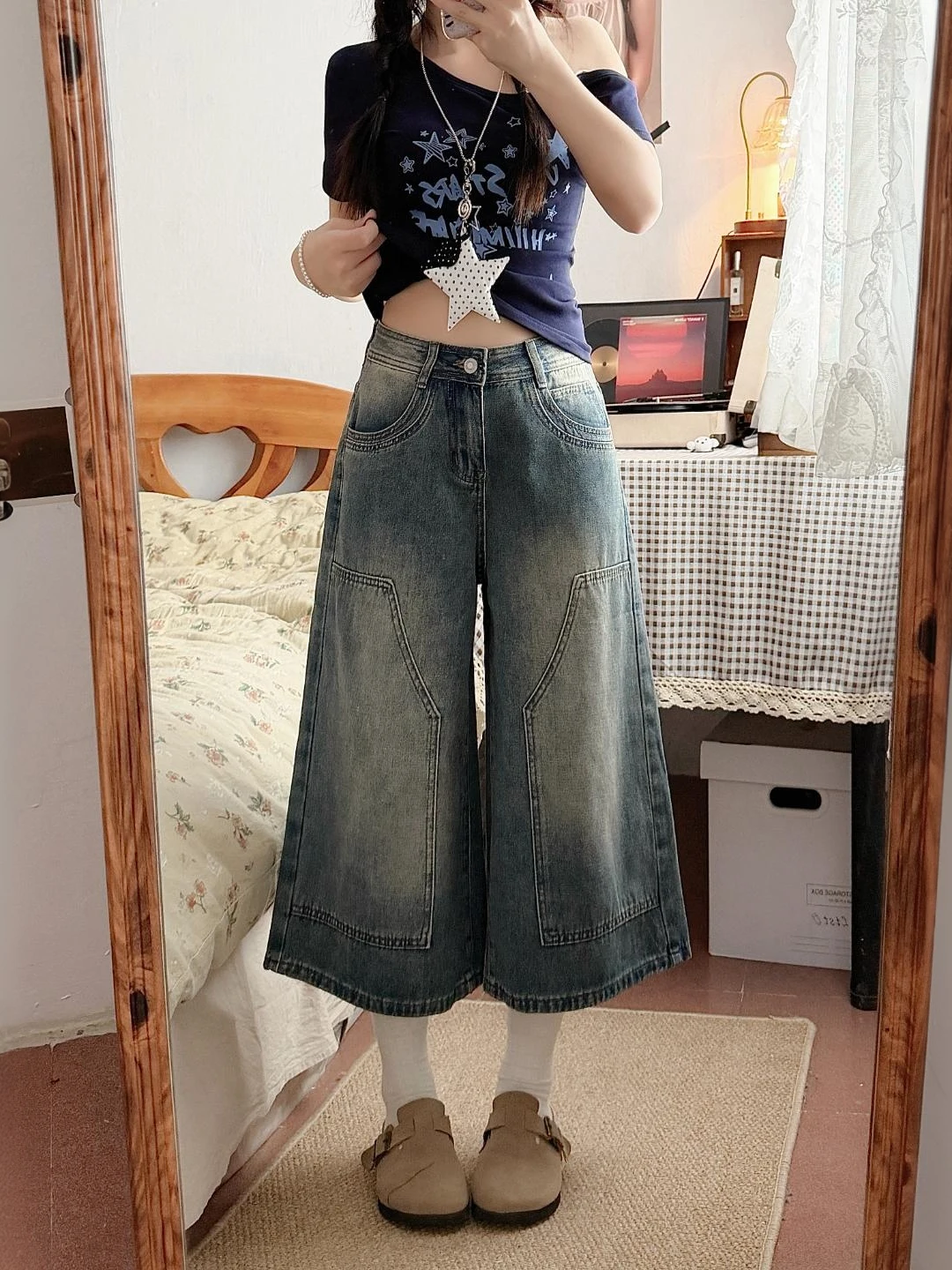 American Style Retro Seven-Five Jeans Women Summer 2026 New plus Size Fat MM High Waist Loose Slim Wide Leg Mid-Pants
American Style Retro Seven-Five Jeans Women Summer 2026 New plus Size Fat MM High Waist Loose Slim Wide Leg Mid-Pants