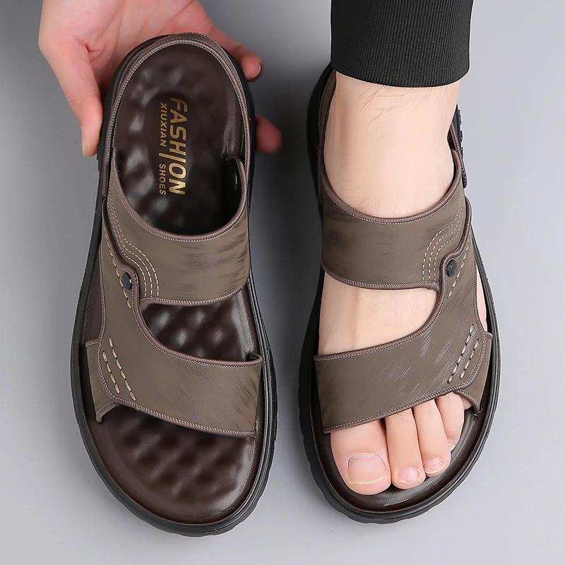 Men's Summer Breathable Slip-On Sandals Two-Way Wear-Resistant Anti-Slip Comfortable Soft-Soled Outdoor Beach Shoes-2289
Men's Summer Breathable Slip-On Sandals Two-Way Wear-Resistant Anti-Slip Comfortable Soft-Soled Outdoor Beach Shoes-2289