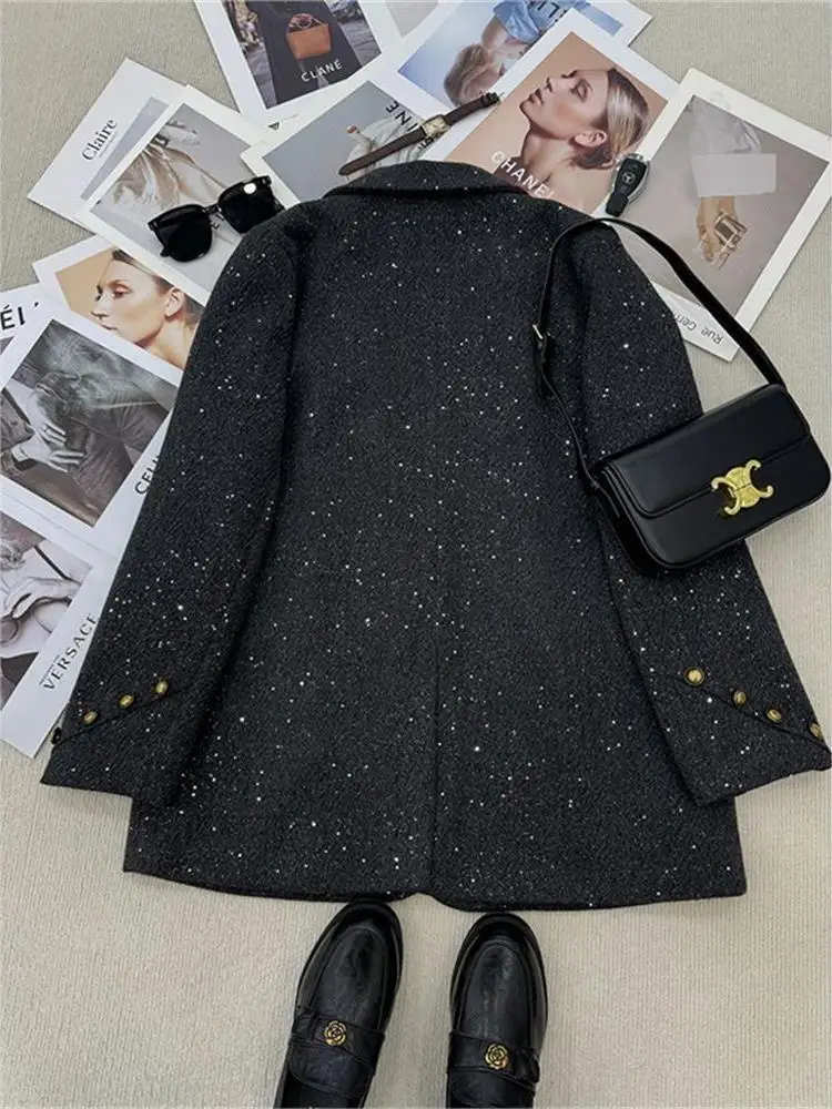 Ele Women's Suit Casual Slimming Spring Autumn Design Sequin Versatile Workwear Long Sve Double Button Closure
Ele Women's Suit Casual Slimming Spring Autumn Design Sequin Versatile Workwear Long Sve Double Button Closure