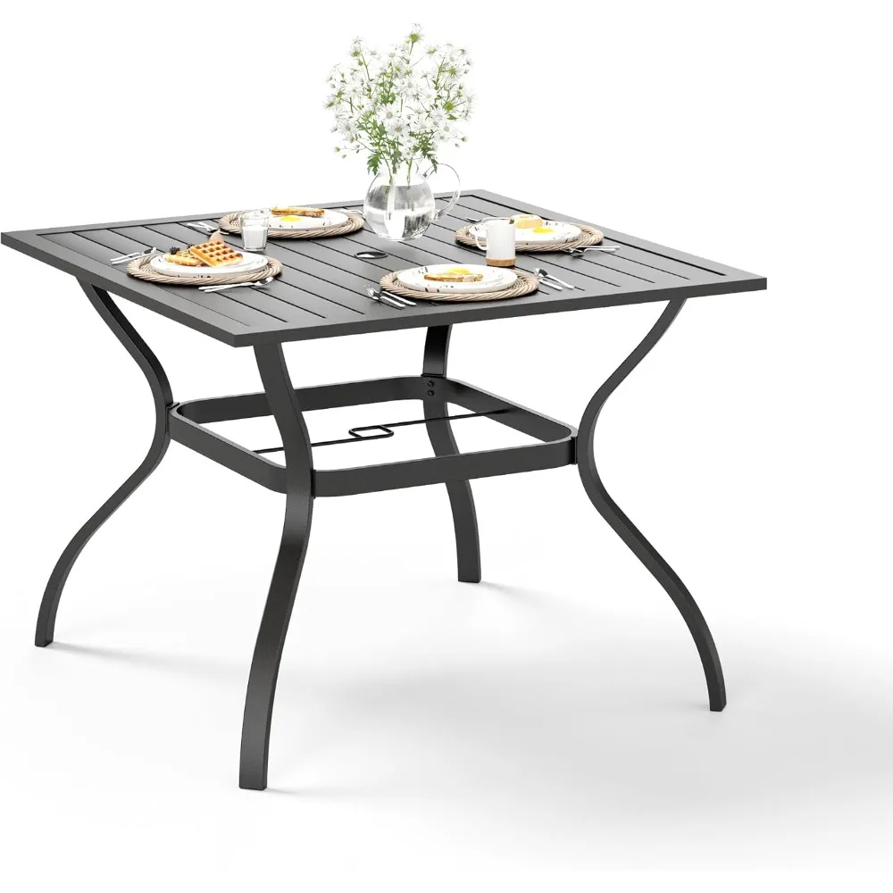 HERA'S HOUSE 37 Квадратный уличный обеденный стол на 4 человека, металлический стальной стол для патио на 4 человека с отверстием для зонтика для спинки сада на лужайке
HERA'S HOUSE 37 Квадратный уличный обеденный стол на 4 человека, металлический стальной стол для патио на 4 человека с отверстием для зонтика для спинки сада на лужайке