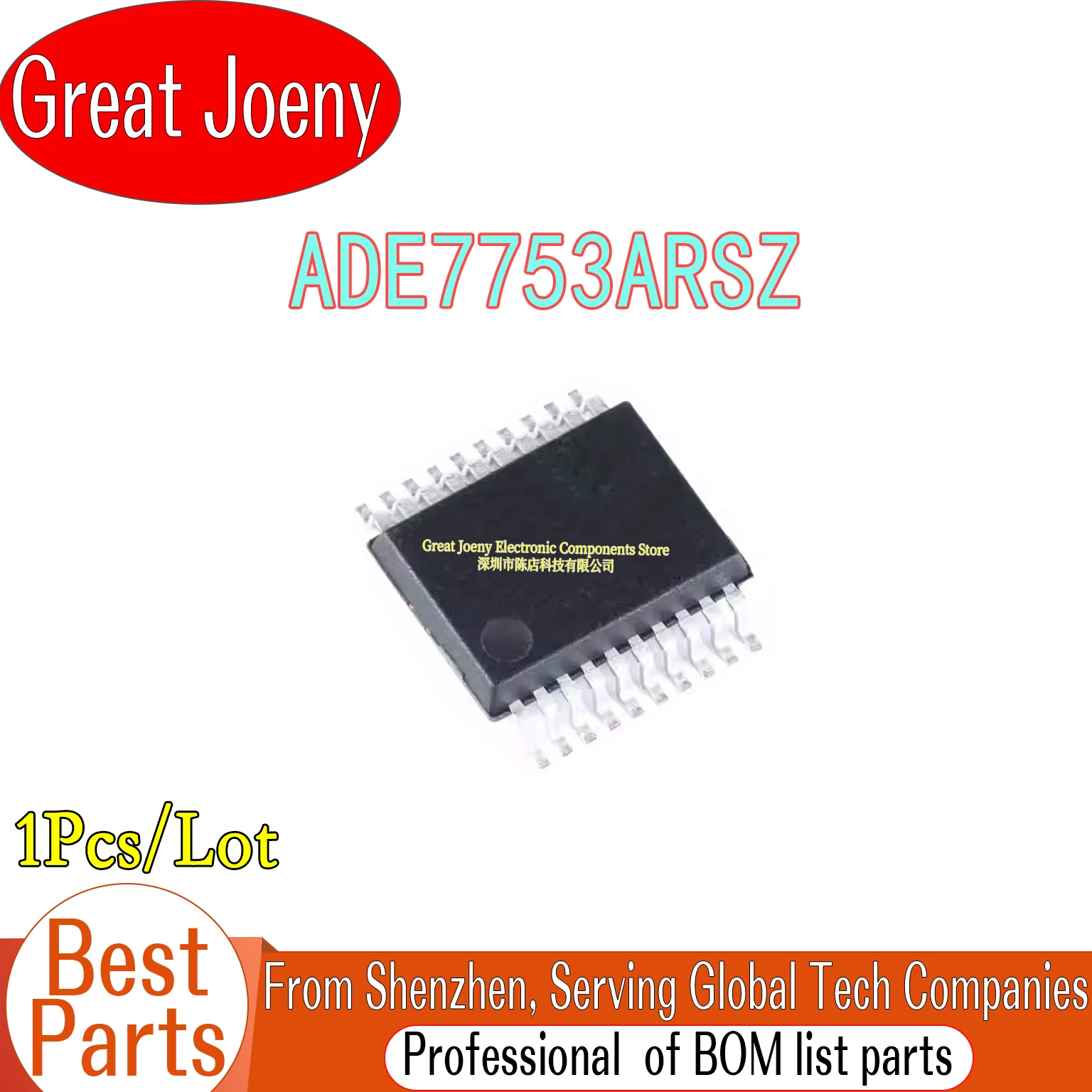 100% New Original ADE7753ARSZ ADE7753 IC Chipset SSOP-20
100% New Original ADE7753ARSZ ADE7753 IC Chipset SSOP-20