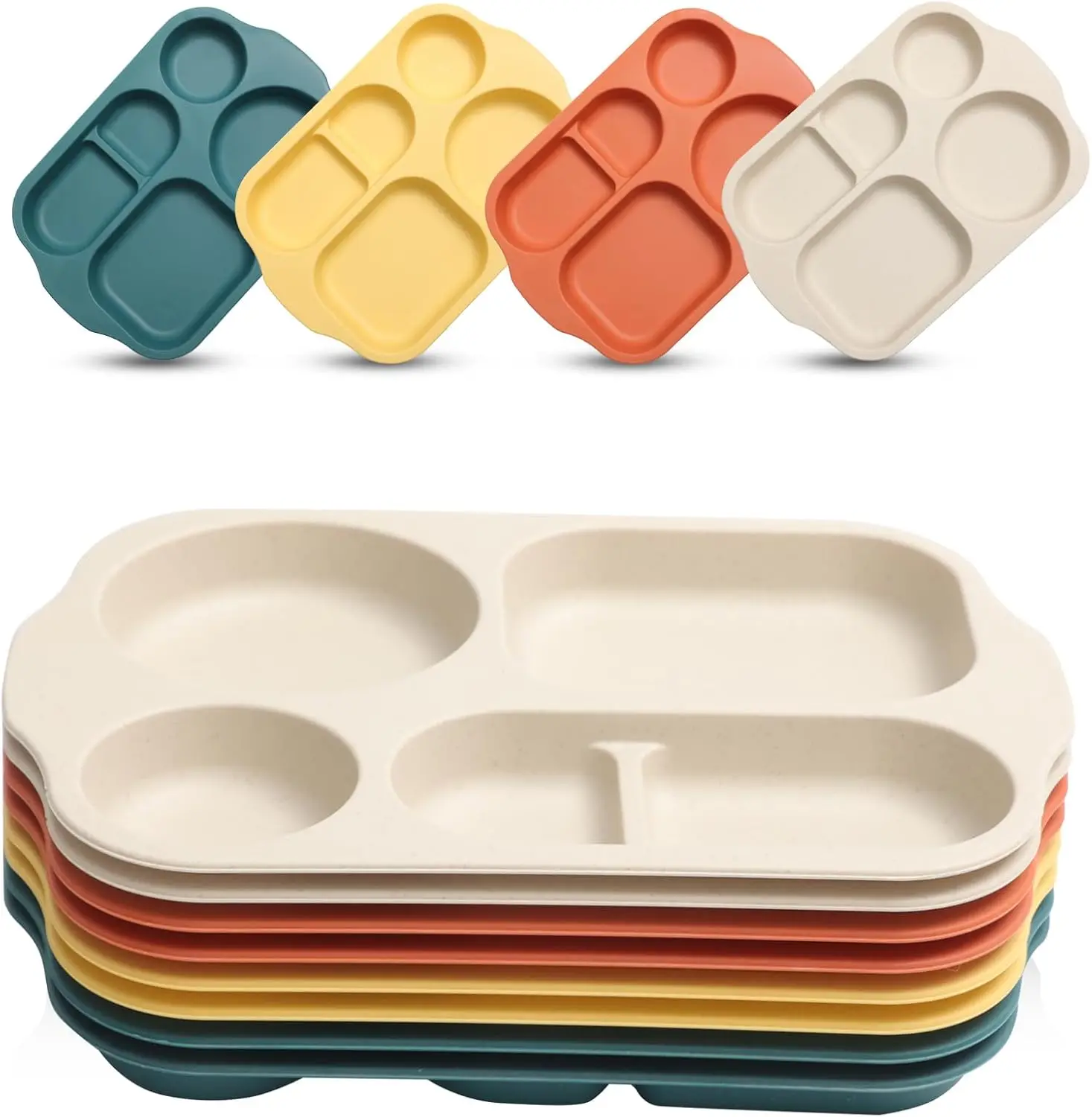 8-Pack 12" Unbreakable Divided Plates, Wheat Straw Compartment Plates, Microwave & Dishwasher Safe for Kids Adults
8-Pack 12" Unbreakable Divided Plates, Wheat Straw Compartment Plates, Microwave & Dishwasher Safe for Kids Adults
