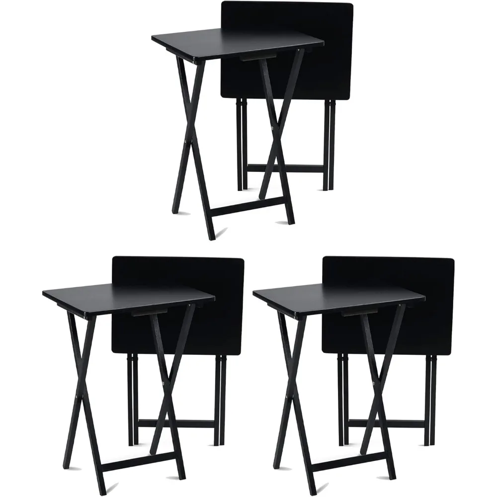 Wood Conventional Solid and Sturdy Wood Construction Portable Folding TV Snack Tray Table Desk Serving Stand, Black, 6 Piece
Wood Conventional Solid and Sturdy Wood Construction Portable Folding TV Snack Tray Table Desk Serving Stand, Black, 6 Piece