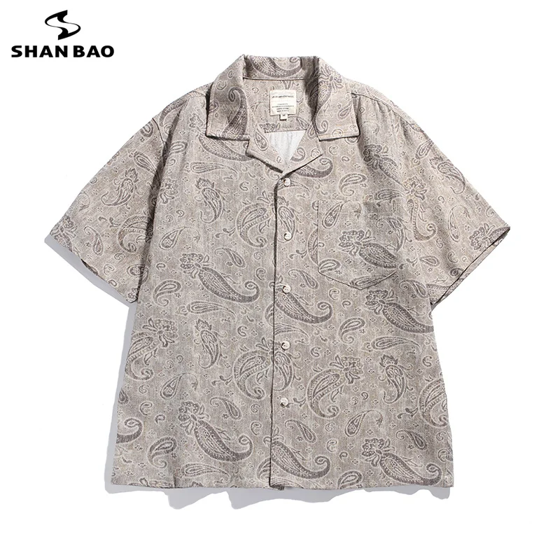 SHAN BAO summer brand national style Paisley men's retro Cuban collar casual loose short-sleeved shirt baggy Y2K linen shirt
SHAN BAO summer brand national style Paisley men's retro Cuban collar casual loose short-sleeved shirt baggy Y2K linen shirt