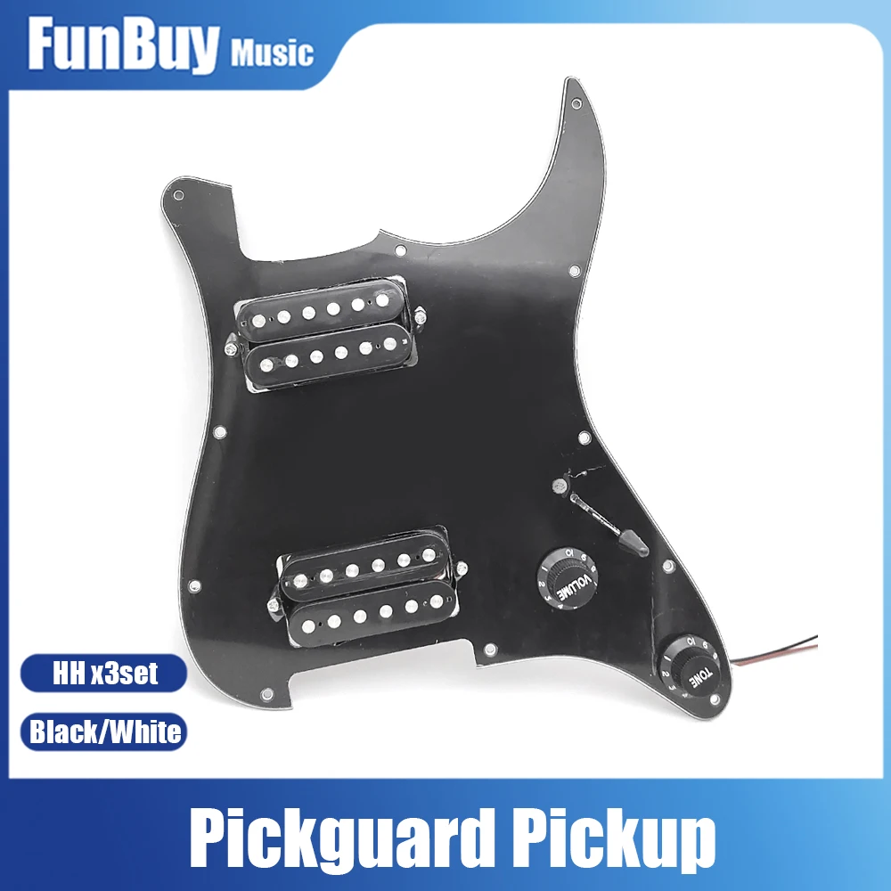 3 комплекта загруженных предварительно проводных насадок HH Pickguard, хамбакер Для ST гитары, Сменные аксессуары для электрогитары
3 комплекта загруженных предварительно проводных насадок HH Pickguard, хамбакер Для ST гитары, Сменные аксессуары для электрогитары