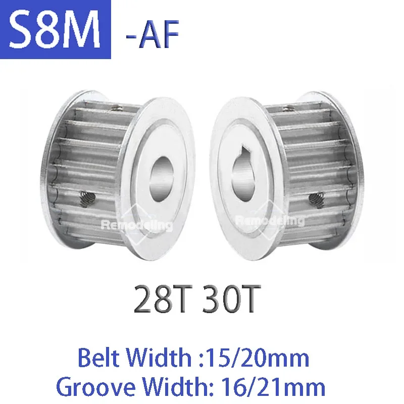 1pcs S8M AF Timing Pulley Aluminum Alloy 28T 30T Teeth Synchronous Wheel Belt Width 15/20mm Bore 8mm-30mm Pitch 8mm
1pcs S8M AF Timing Pulley Aluminum Alloy 28T 30T Teeth Synchronous Wheel Belt Width 15/20mm Bore 8mm-30mm Pitch 8mm