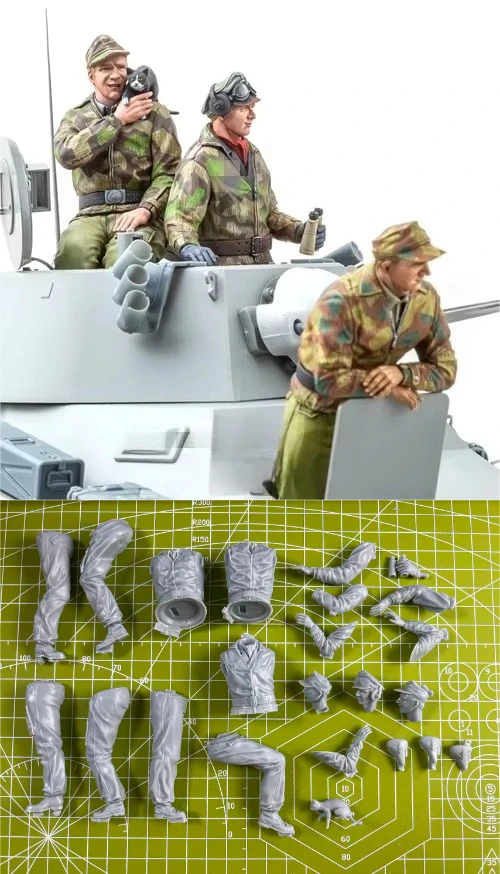 1:16 литая под давлением модель из смолы в сборе, игрушечный танк, солдат, 3 человека, неокрашенный государственный 
1:16 литая под давлением модель из смолы в сборе, игрушечный танк, солдат, 3 человека, неокрашенный государственный