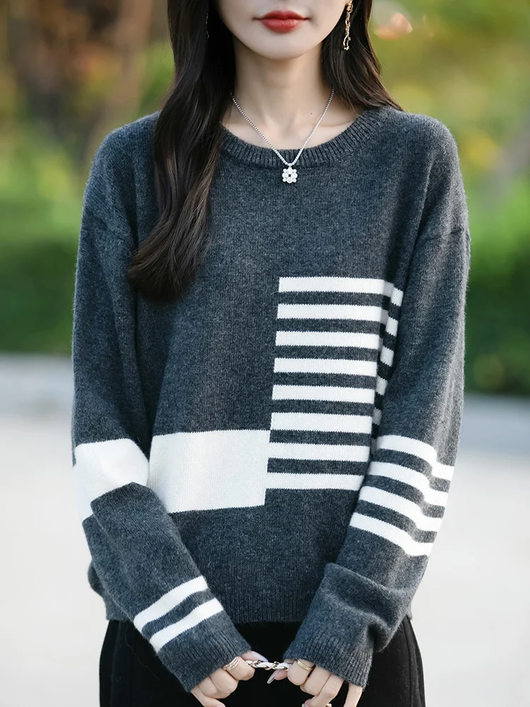 New Wool Knitted Sweatshirt Fashionable Round Neck Pullover Hoodie Comfortable Base Women's Top PulloverSweaters Women
New Wool Knitted Sweatshirt Fashionable Round Neck Pullover Hoodie Comfortable Base Women's Top PulloverSweaters Women