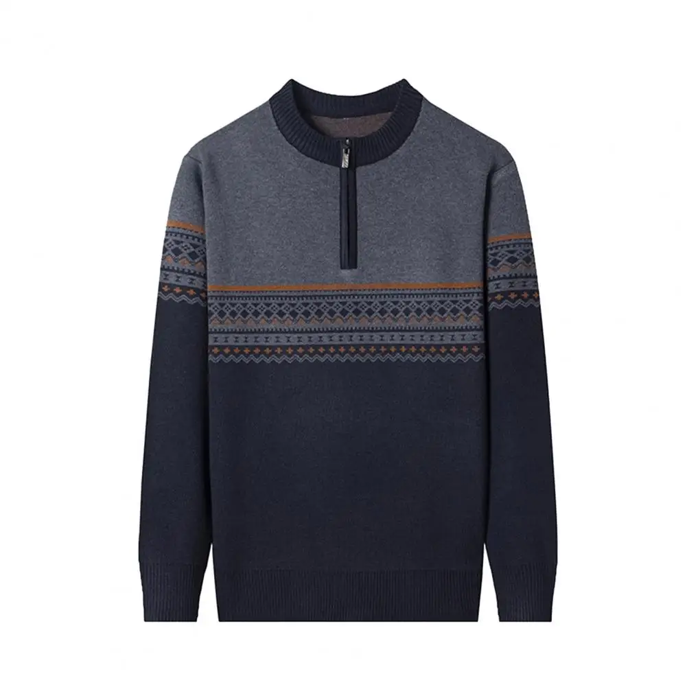 Men Color Block Top Vintage Striped Knitted Men's Sweater with Zipper Decor Crew Neck Thick Warm Pullover for Winter Fall Plus
Men Color Block Top Vintage Striped Knitted Men's Sweater with Zipper Decor Crew Neck Thick Warm Pullover for Winter Fall Plus