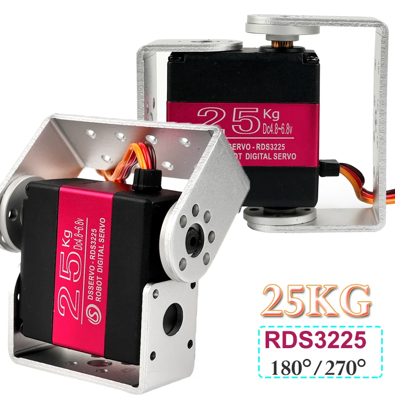 2 шт. RDS3225 двухосевой робот 25 кг цифровой серводвигатель металлическая шестерня 180/270 градусов с длинными + короткими кронштейнами сервоприводы детали для радиоуправляемого автомобиля 
2 шт. RDS3225 двухосевой робот 25 кг цифровой серводвигатель металлическая шестерня 180/270 градусов с длинными + короткими кронштейнами сервоприводы детали для радиоуправляемого автомобиля