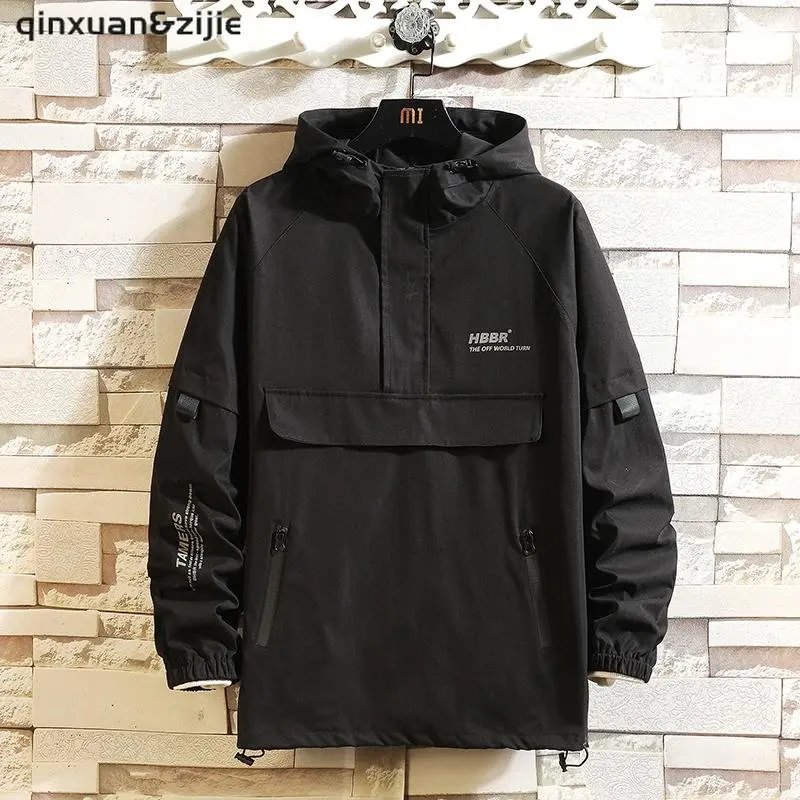 2022 Men Streetwear Jackets Half Zip Coats Hooded Letter Print Hip Hop Harajuku Men's Windbreaker Pocket Overcoat Mens Clothing
2022 Men Streetwear Jackets Half Zip Coats Hooded Letter Print Hip Hop Harajuku Men's Windbreaker Pocket Overcoat Mens Clothing