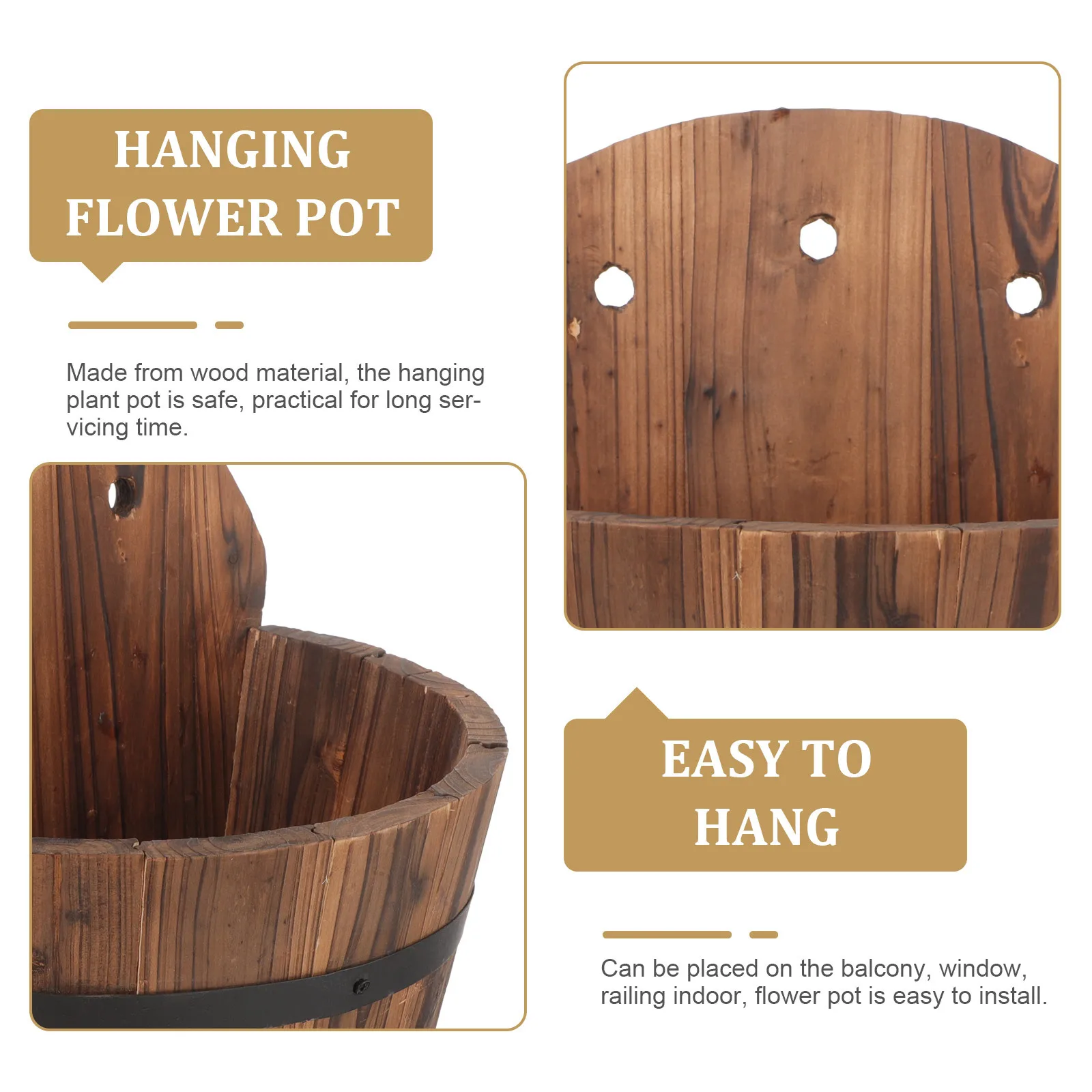 Wooden Wall Hanging Flower Pot Decorative Planter Rustic Home Balcony Garden Hanging Plant Pot Vintage Flowerpot Holder
Wooden Wall Hanging Flower Pot Decorative Planter Rustic Home Balcony Garden Hanging Plant Pot Vintage Flowerpot Holder