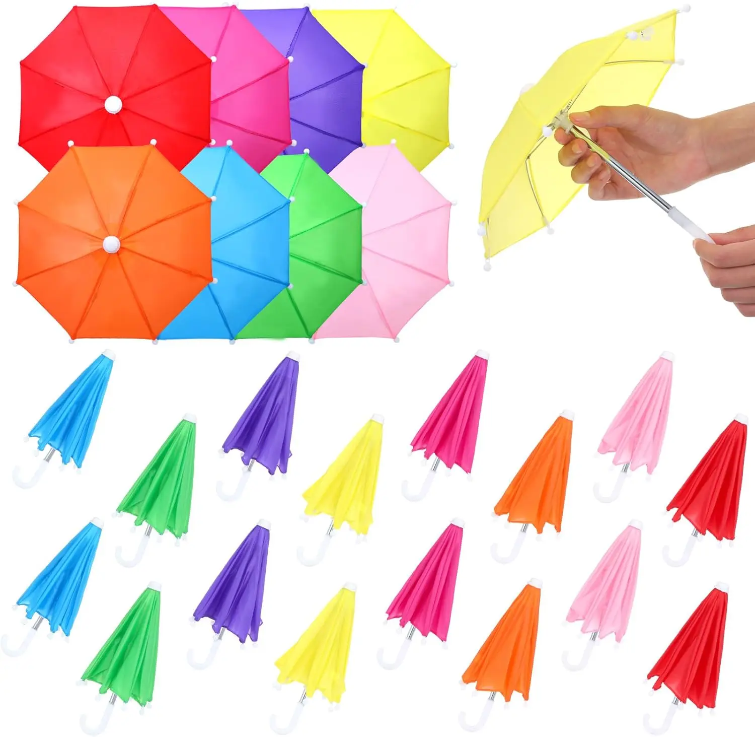 24 Pcs 10.8" Mini Umbrellas for Decorations, Colorful Rainy Umbrellas for Dolls, Home Decor
24 Pcs 10.8" Mini Umbrellas for Decorations, Colorful Rainy Umbrellas for Dolls, Home Decor