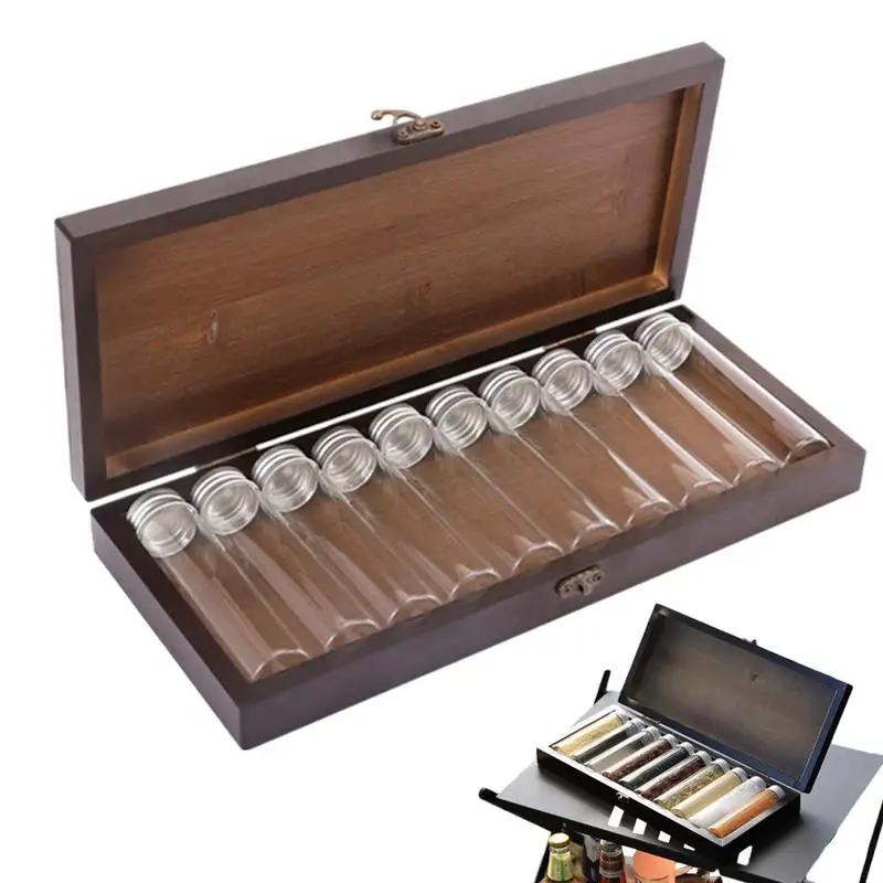 10 Pcs Seasoning Bottle With Retro Wooden Seasoning Storage Box Spice Container Salt Pepper Storage Bottle Picnic Accessories
10 Pcs Seasoning Bottle With Retro Wooden Seasoning Storage Box Spice Container Salt Pepper Storage Bottle Picnic Accessories