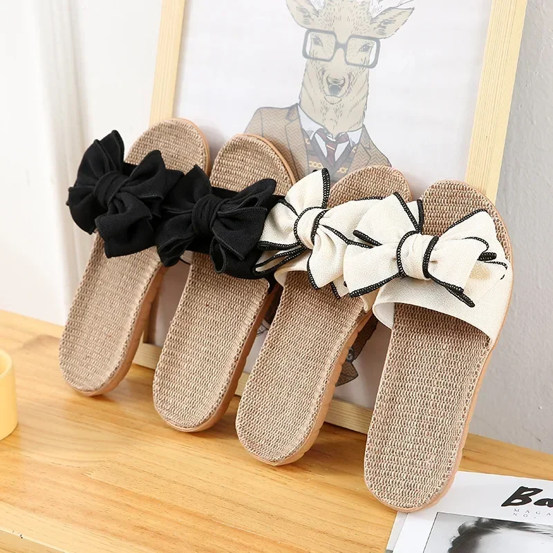 Women Summer Casual Slides Comfortable Flax Slippers Striped Bow Linen Flip Flops Platform Sandals Ladies Indoor Shoes
Women Summer Casual Slides Comfortable Flax Slippers Striped Bow Linen Flip Flops Platform Sandals Ladies Indoor Shoes