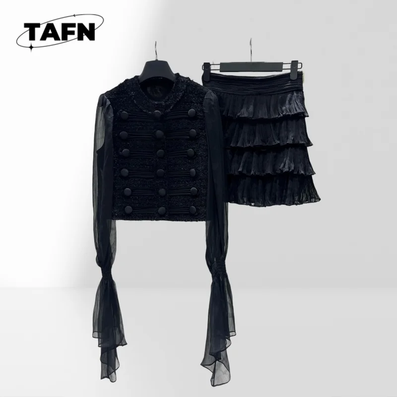 Tweed Silk Chiffon Short Coat Women’s Classic Skirt and Top Set for Summer, Versatile and Trendy AH0171
Tweed Silk Chiffon Short Coat Women’s Classic Skirt and Top Set for Summer, Versatile and Trendy AH0171