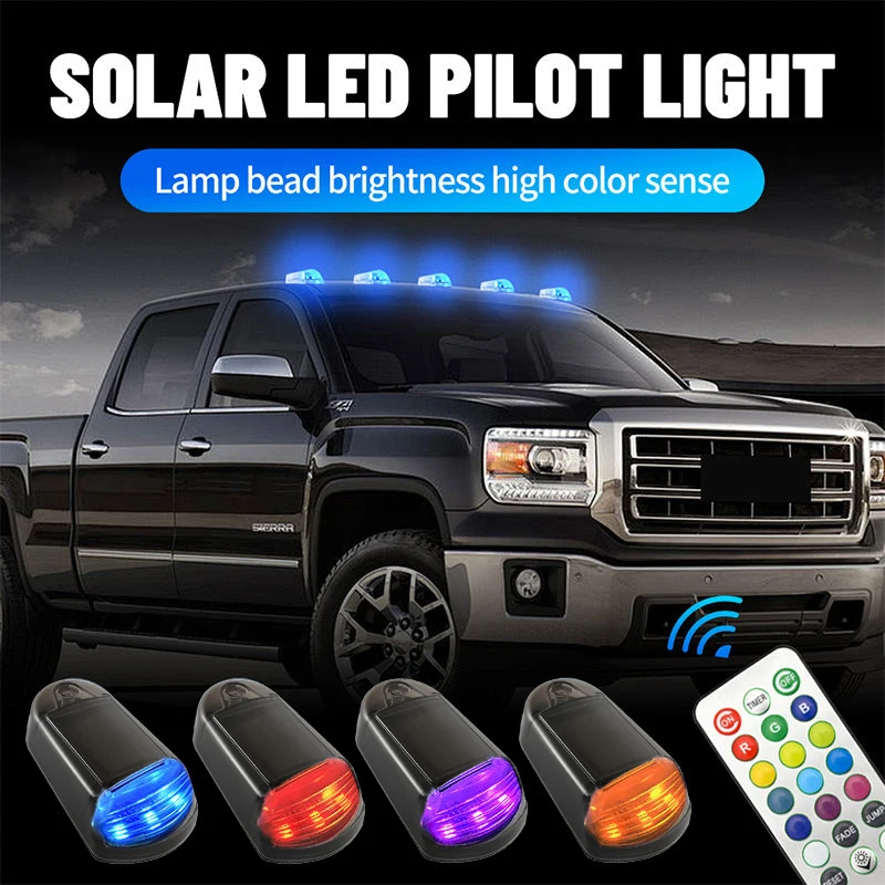 Colorful LED Solar Powered Car Roof Light 3 LED Remote Control Car Roof Light for Truck Pickup Truck Roof Modification Universal
Colorful LED Solar Powered Car Roof Light 3 LED Remote Control Car Roof Light for Truck Pickup Truck Roof Modification Universal