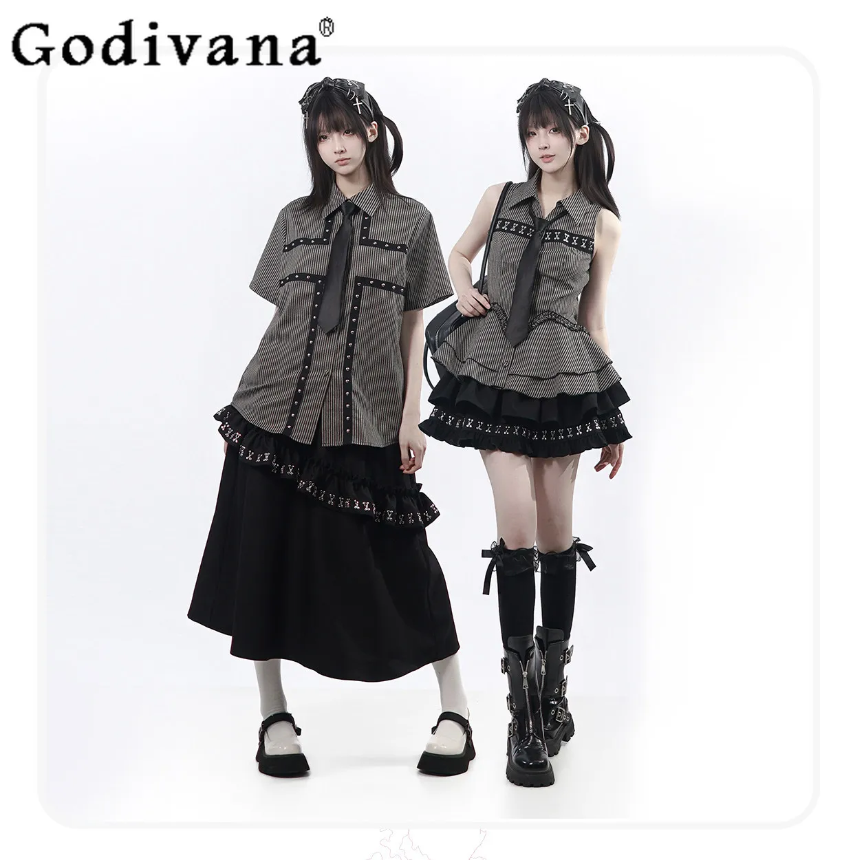 Original Subculture Gothic Sweet Cool Girls Skirt Suit Spring and Summer New Y2k Clothing Student Shirt Long Short Skirt Outfit
Original Subculture Gothic Sweet Cool Girls Skirt Suit Spring and Summer New Y2k Clothing Student Shirt Long Short Skirt Outfit