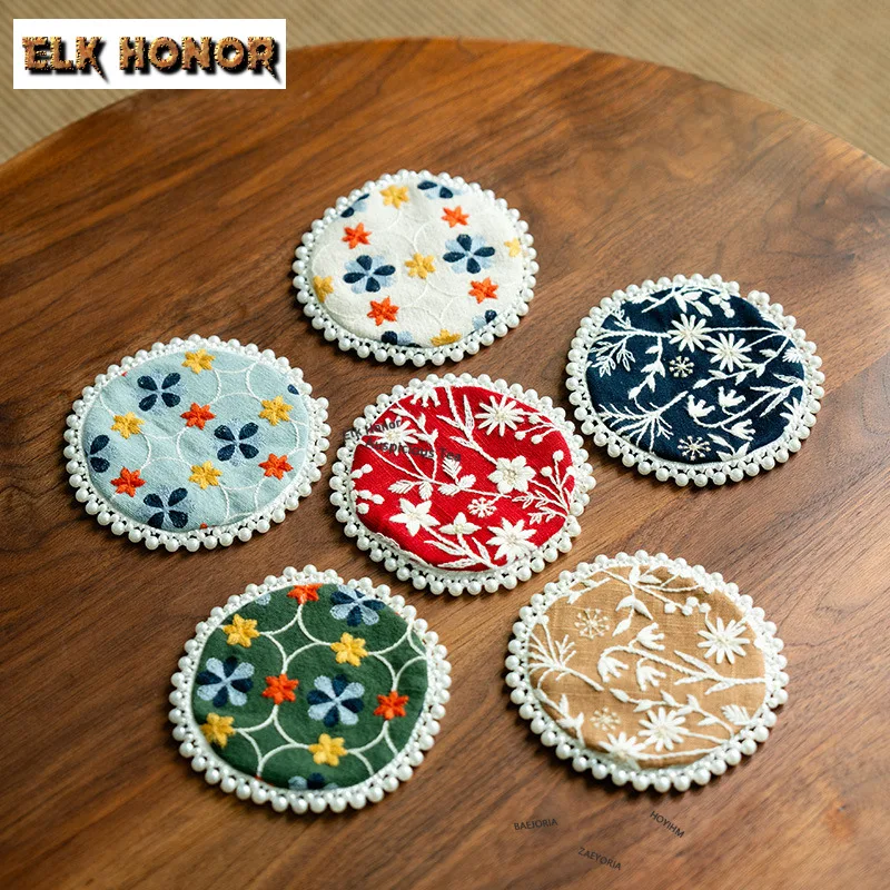 1pc Chinese Cotton-linen Embroidered Coasters Cup Mat For Coffee Cups Saucer Heat Insulation Placemats Cup Holder Tea Ceremony
1pc Chinese Cotton-linen Embroidered Coasters Cup Mat For Coffee Cups Saucer Heat Insulation Placemats Cup Holder Tea Ceremony