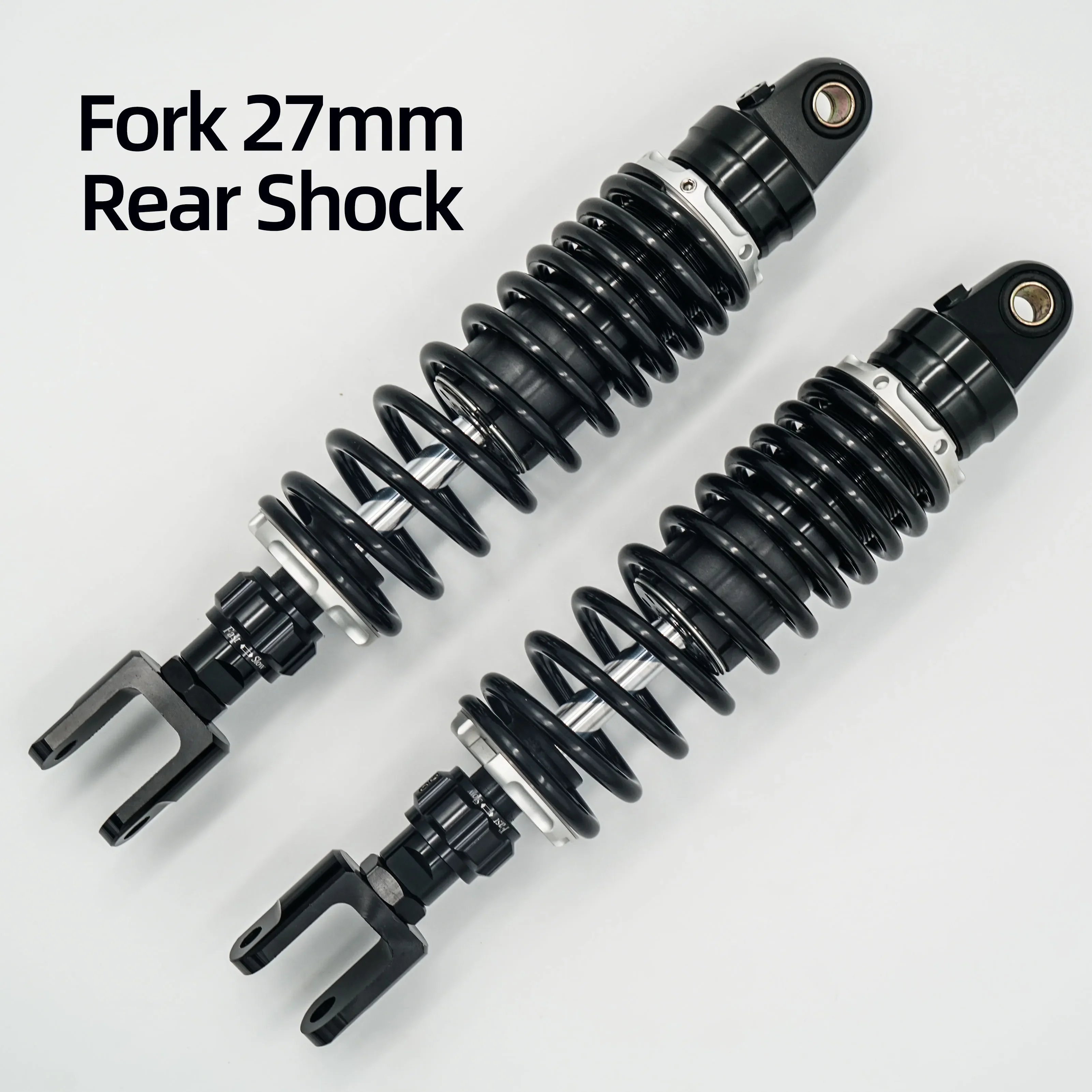 Fork 27mm Universal Custom Hydraulic rear shocks for Honda NS150G, Kymco H150, RT3C, Joymax Z300, Cyclone RT3, SYM ADV, FZ150
Fork 27mm Universal Custom Hydraulic rear shocks for Honda NS150G, Kymco H150, RT3C, Joymax Z300, Cyclone RT3, SYM ADV, FZ150