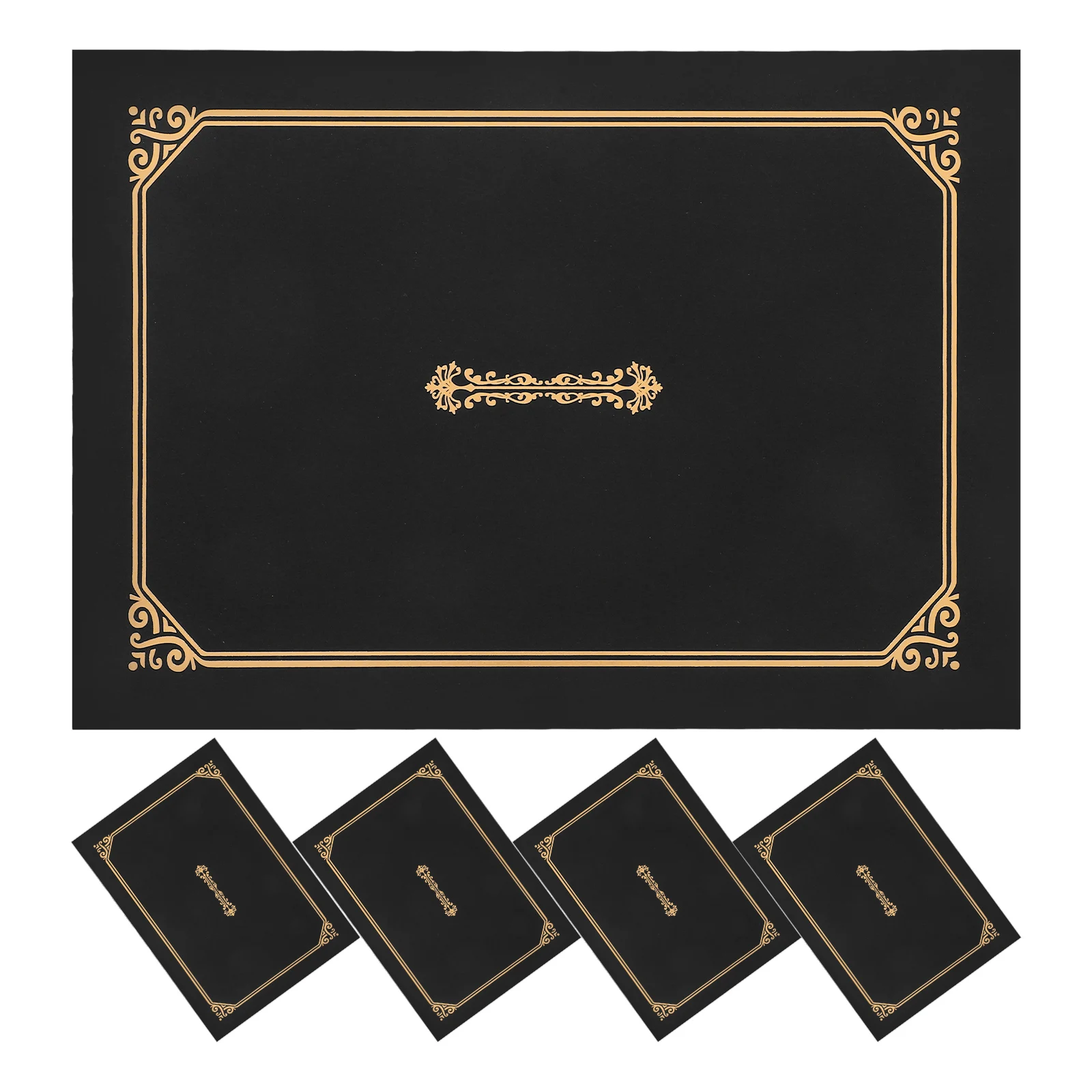 5 pcs Black Gold Certificate Cover Document Holder for Graduation Gifts Elegant Design Crafted Paper Material Suitable Home
5 pcs Black Gold Certificate Cover Document Holder for Graduation Gifts Elegant Design Crafted Paper Material Suitable Home
