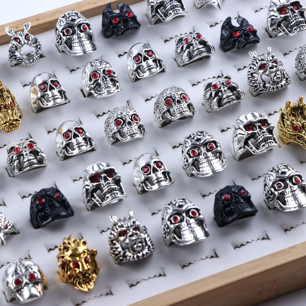20Pcs/Lot Retro Punk Gothic Skull Skeleton Ring for Women Men Vintage Fashion Hip Hop Party Gift Finger Jewelry Mix Style
20Pcs/Lot Retro Punk Gothic Skull Skeleton Ring for Women Men Vintage Fashion Hip Hop Party Gift Finger Jewelry Mix Style