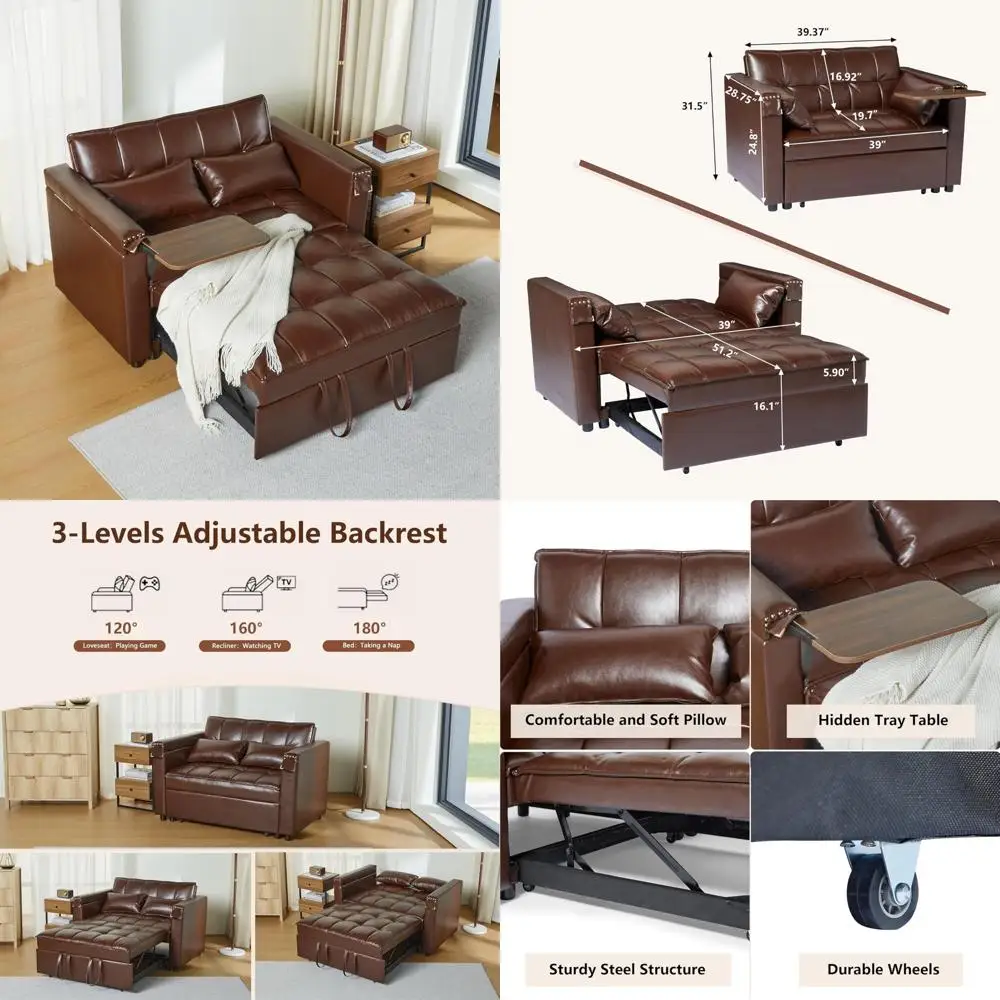 Диван-кровать-трансформер, многофункциональный диван 3-в-1, небольшой двухместный футон со скрытым ящиком для компактных помещений
Диван-кровать-трансформер, многофункциональный диван 3-в-1, небольшой двухместный футон со скрытым ящиком для компактных помещений