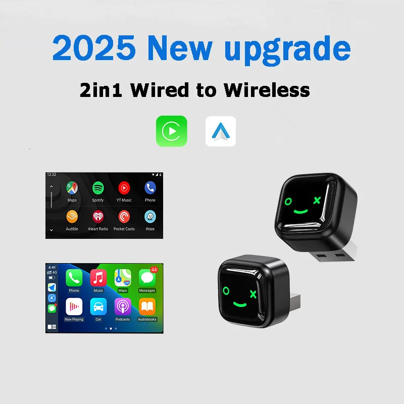 2025 New Mini 2-IN-1 Wireless Carplay Dongle Wireless Android Auto Smart Adapter For Volvo Benz Audi Kia Hyundai VW Mazda
2025 New Mini 2-IN-1 Wireless Carplay Dongle Wireless Android Auto Smart Adapter For Volvo Benz Audi Kia Hyundai VW Mazda