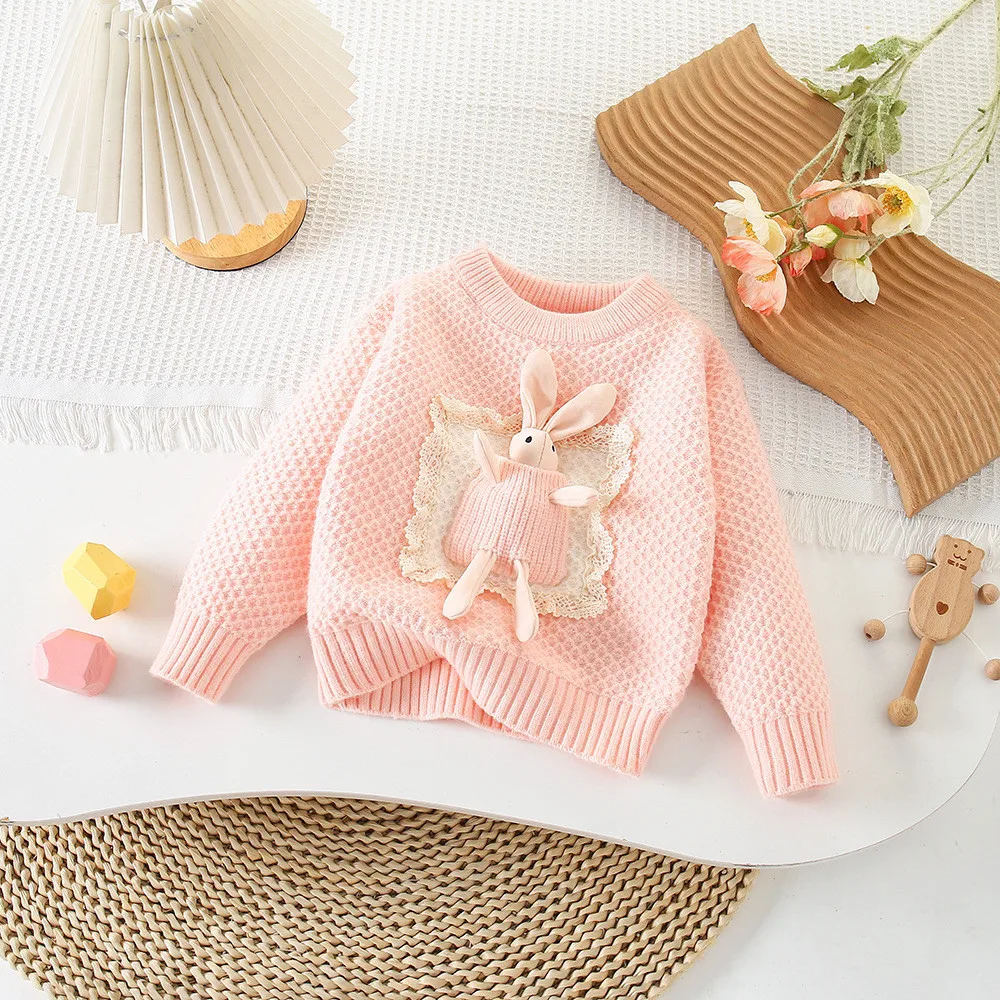Children's Knitted Sweater Girls' Western Style Top Anti pilling Round Neck Little Rabbit Sweater
Children's Knitted Sweater Girls' Western Style Top Anti pilling Round Neck Little Rabbit Sweater