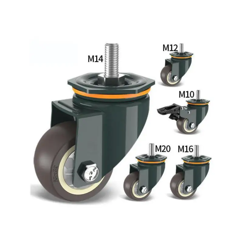 1 Pc 5 Inch M10/M12/M14/M16/M20 Screw Universal Wheel With Brake Rubber Shaft Caster Pulley Silent Machine Single Load 150KG
1 Pc 5 Inch M10/M12/M14/M16/M20 Screw Universal Wheel With Brake Rubber Shaft Caster Pulley Silent Machine Single Load 150KG