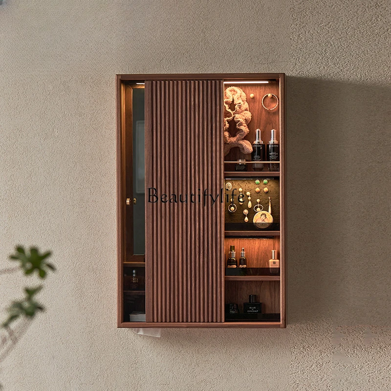 Шкаф для ювелирных изделий из массива дерева, настенный зеркальный шкаф черного ореха для ухода за кожей, настенный шкаф для ванной комнаты
Шкаф для ювелирных изделий из массива дерева, настенный зеркальный шкаф черного ореха для ухода за кожей, настенный шкаф для ванной комнаты