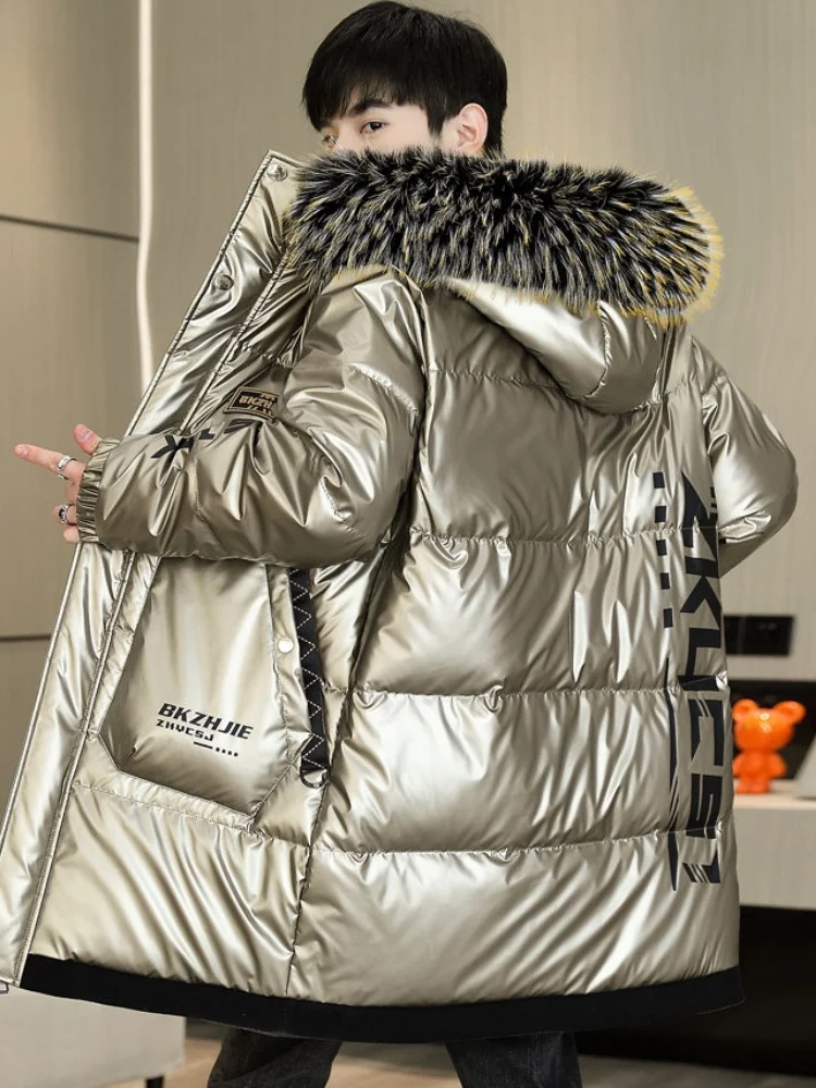 Bantuguo Men's Thiened down Cotton Jaet with Fur Collar Mid-Length Hooded Winter Warm Anti-Cold Stand Fit Casual Coat
Bantuguo Men's Thiened down Cotton Jaet with Fur Collar Mid-Length Hooded Winter Warm Anti-Cold Stand Fit Casual Coat