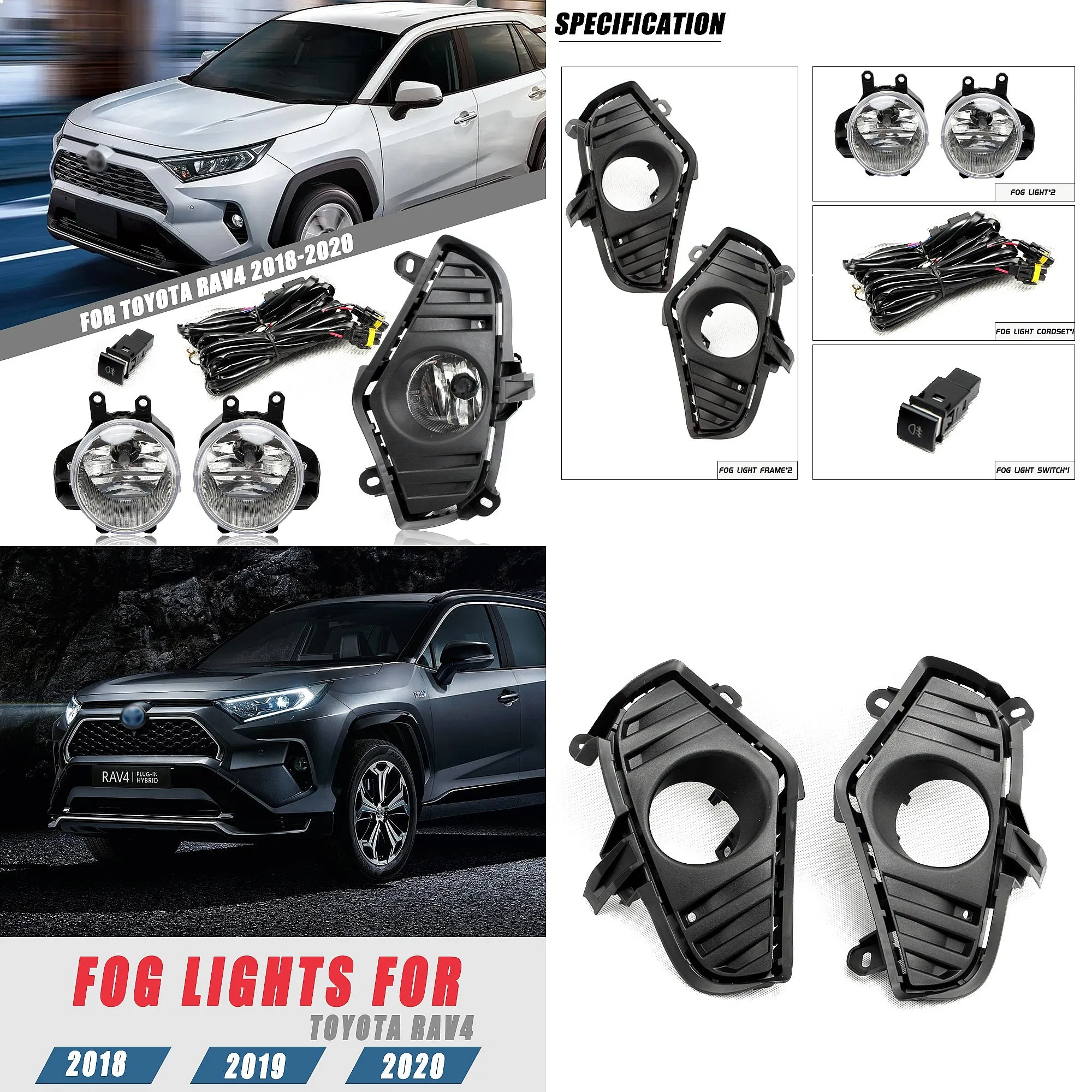 For Toyota RAV4 2018 2019 2020 Front Fog Light Assembly Bumper Lamp Set
For Toyota RAV4 2018 2019 2020 Front Fog Light Assembly Bumper Lamp Set