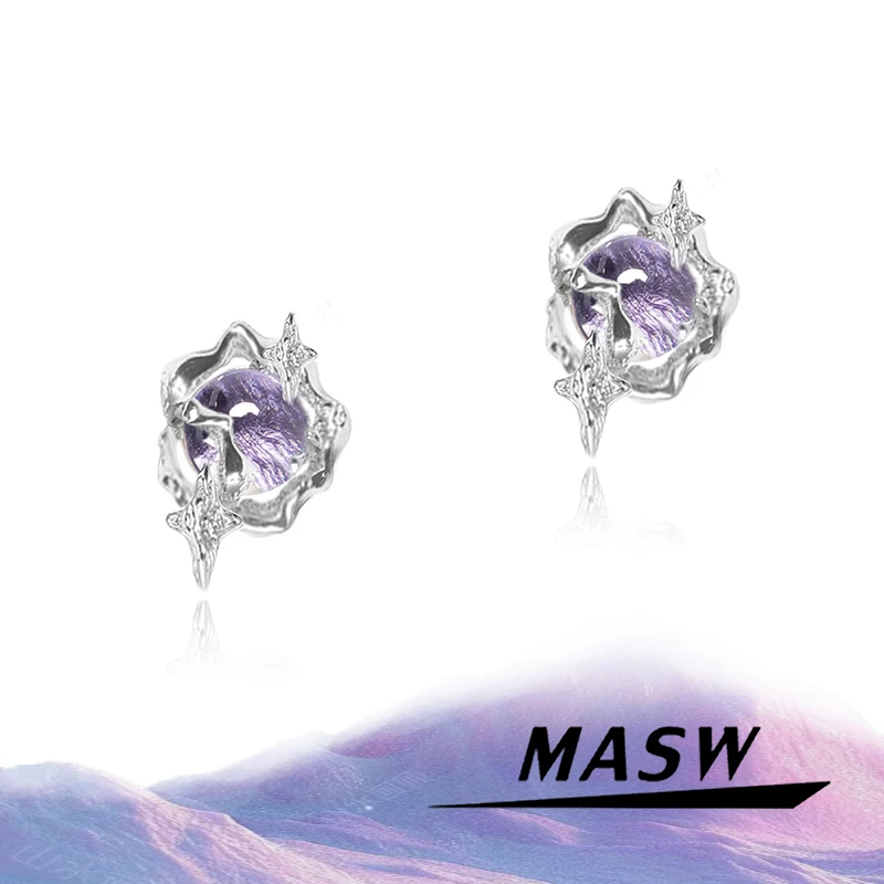 MASW Original Design Delicate Temperament Purple Star Earrings For Women Party Gifts Fashion Jewelry Hot Selling Accessories
MASW Original Design Delicate Temperament Purple Star Earrings For Women Party Gifts Fashion Jewelry Hot Selling Accessories