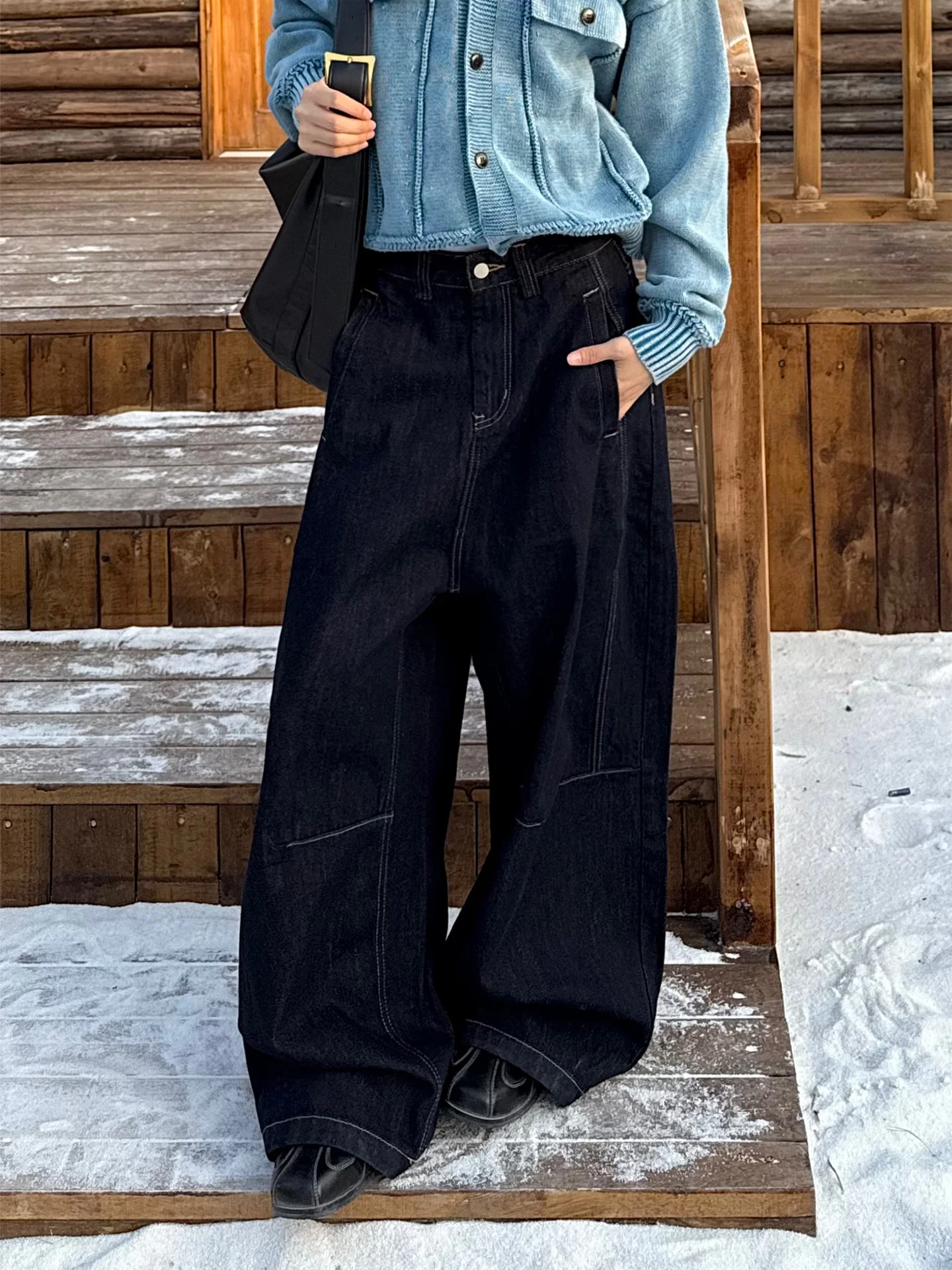 Винтажные джинсы Don Cry Knife свободного кроя с широкими штанинами для женщин, джинсовые брюки с завышенной талией, ретро-стиль, хлопковый материал
Винтажные джинсы Don Cry Knife свободного кроя с широкими штанинами для женщин, джинсовые брюки с завышенной талией, ретро-стиль, хлопковый материал