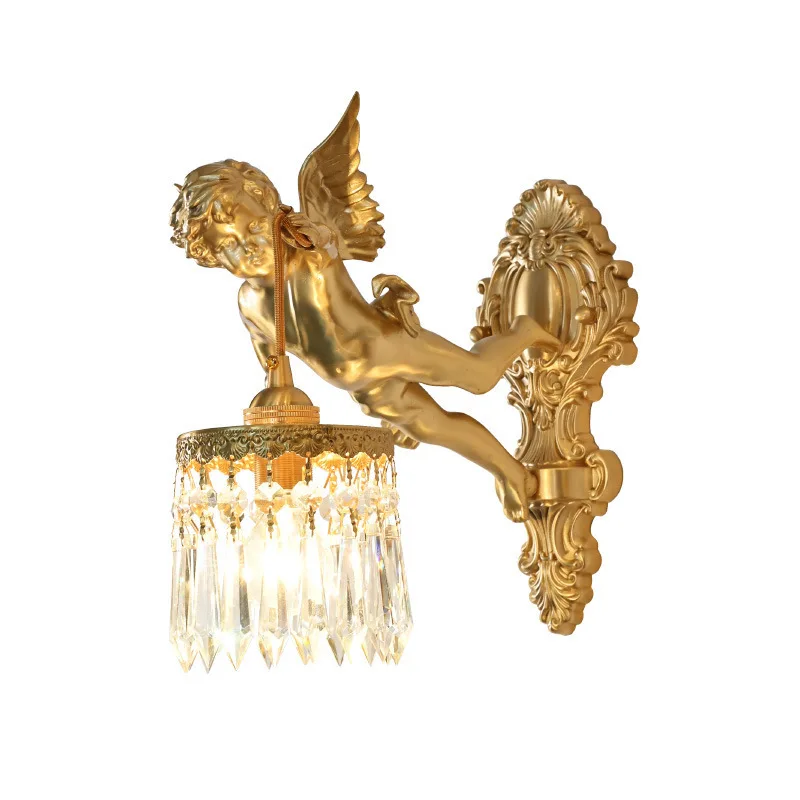 French all-copper angel wall lamp medieval living room bedroom study aisle wall lamp
French all-copper angel wall lamp medieval living room bedroom study aisle wall lamp