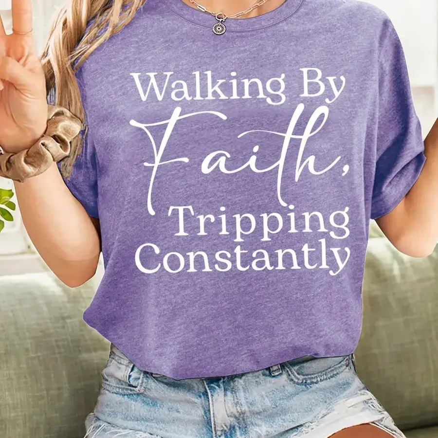【New style】Ladies' Summer Round-Neck T-Shirt Lightweight and Breathable with Fashionable Faith-pired Design - Comfortable Casua
【New style】Ladies' Summer Round-Neck T-Shirt Lightweight and Breathable with Fashionable Faith-pired Design - Comfortable Casua