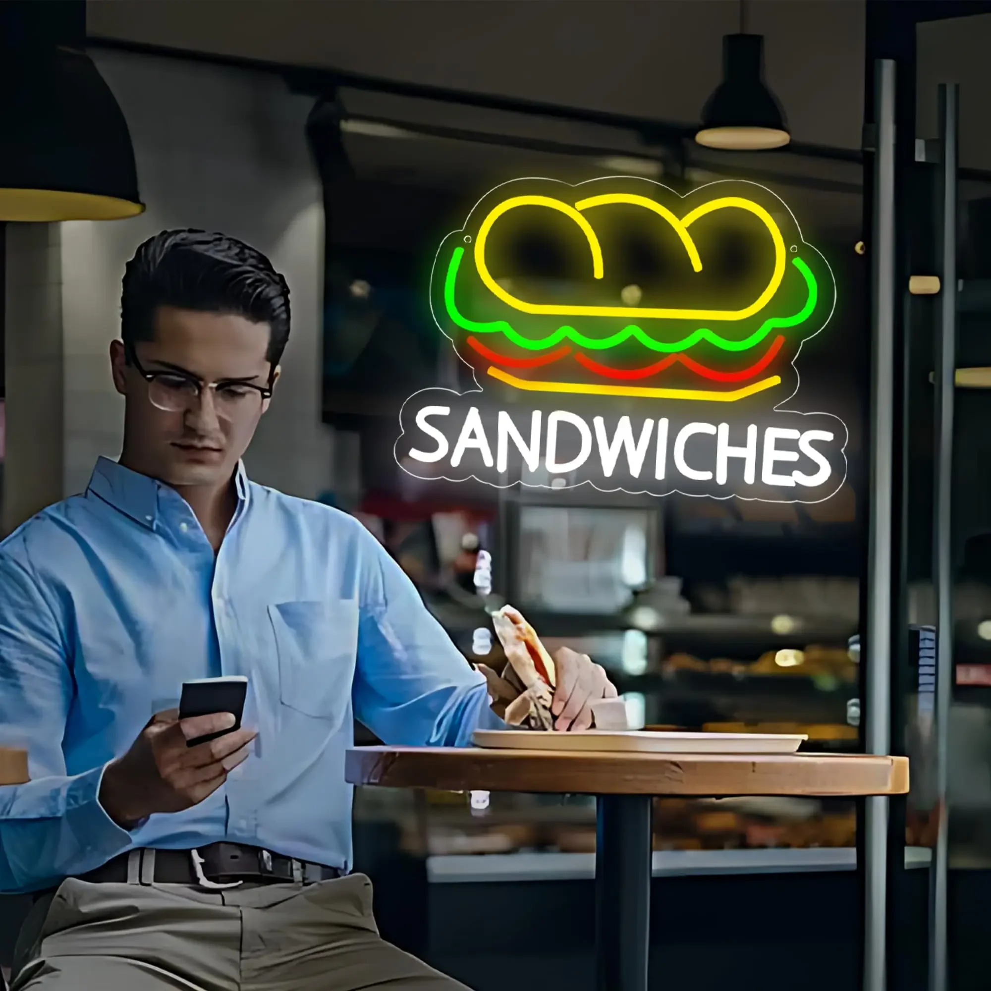 Sandwich Neon Sign for Wall Decor, Business Sandwich Fast food Neon Light,Decor for Restaurant,Kitchen,Store,Party
Sandwich Neon Sign for Wall Decor, Business Sandwich Fast food Neon Light,Decor for Restaurant,Kitchen,Store,Party