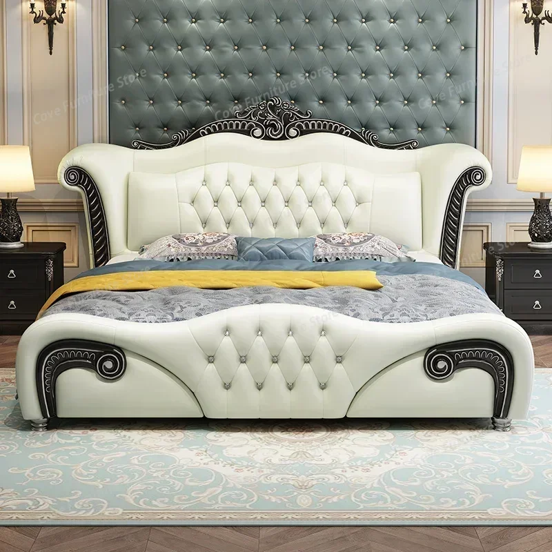 Storage Princess European Bed Double Hand Carved Bedroom Luxury Double Bed Modern Leather Cama Matrimonial Nordic Furniture
Storage Princess European Bed Double Hand Carved Bedroom Luxury Double Bed Modern Leather Cama Matrimonial Nordic Furniture