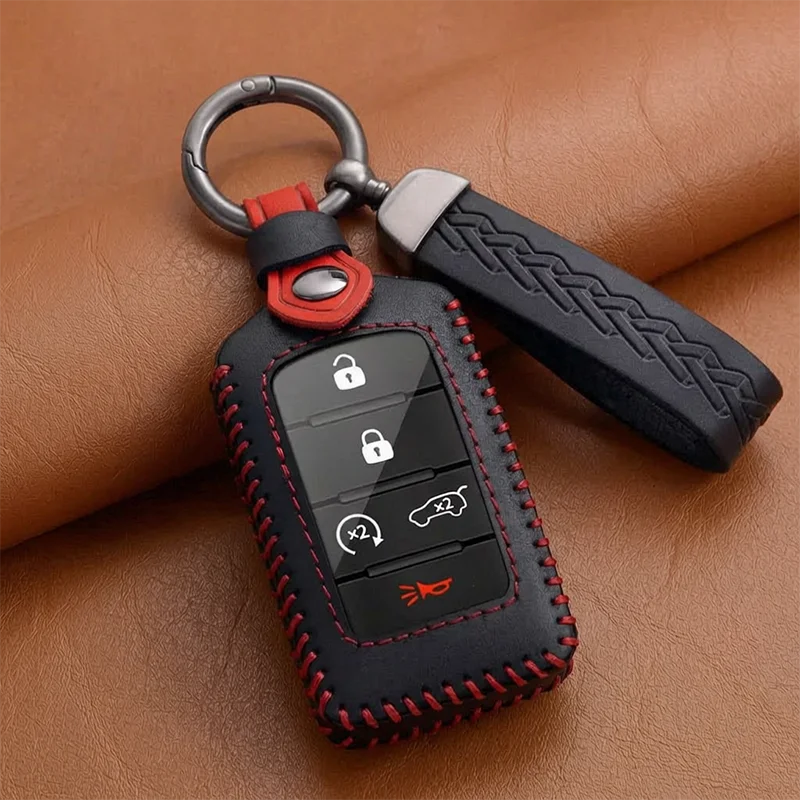 3-6 Buttons Leather Car Key Cover for Jeep Grand Cherokee 4xe L Wagoneer Grand Wagoneer 2021-2026 Anti-scratch Auto Accessories
3-6 Buttons Leather Car Key Cover for Jeep Grand Cherokee 4xe L Wagoneer Grand Wagoneer 2021-2026 Anti-scratch Auto Accessories
