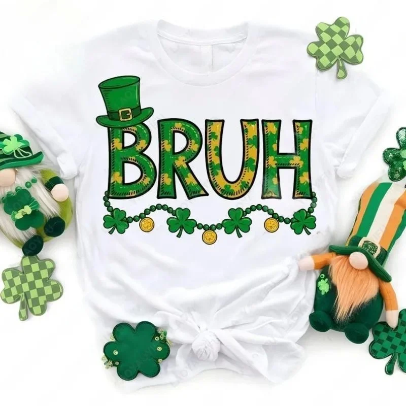 Irish St Patricks Day Women's T-shirt Cleanfit round Neck Letter Pattern PU Leather Nine Sleeve Women's T-shirt Clover Clothes
Irish St Patricks Day Women's T-shirt Cleanfit round Neck Letter Pattern PU Leather Nine Sleeve Women's T-shirt Clover Clothes