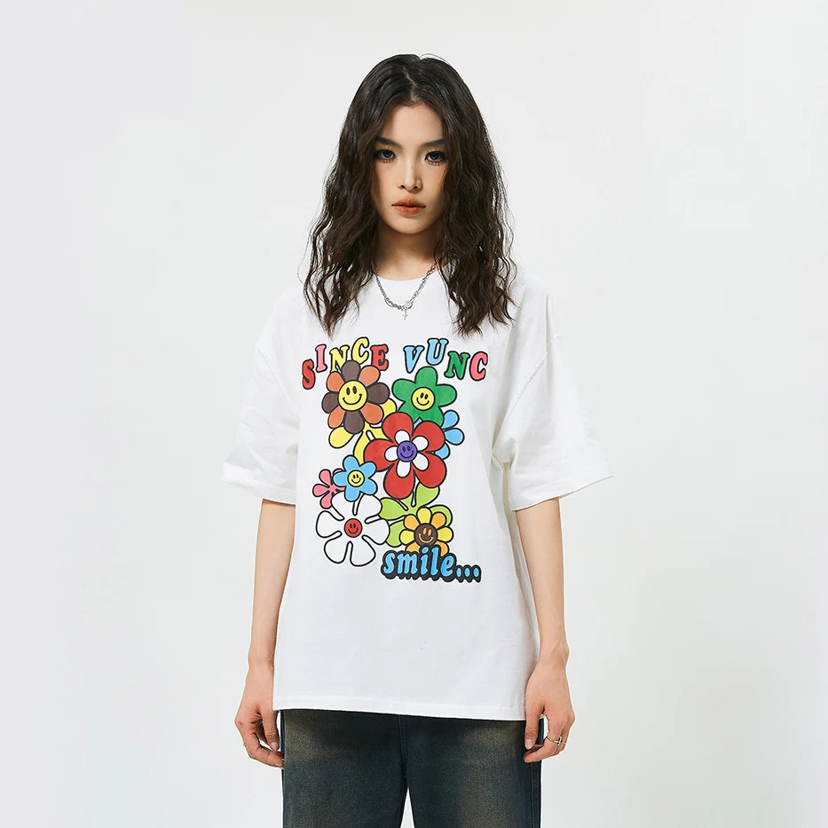Spring And Summer New Floral Print T Shirt Oversized Casual Streetwear Short Sleeved Tops O-Neck Cotton Men Women T Shirt
Spring And Summer New Floral Print T Shirt Oversized Casual Streetwear Short Sleeved Tops O-Neck Cotton Men Women T Shirt